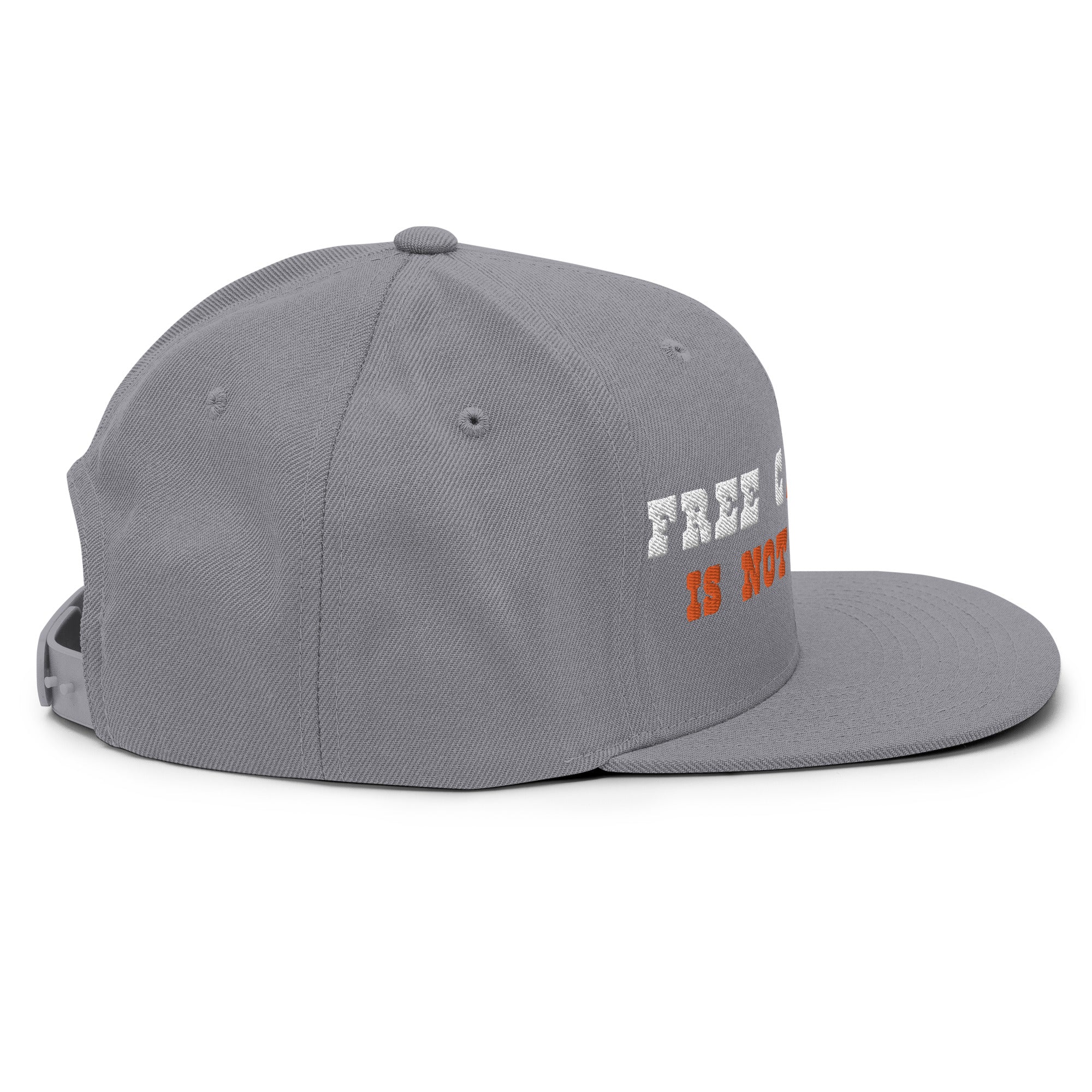 Snapback Wool Blend Cap Free camping is not a crime white/orange