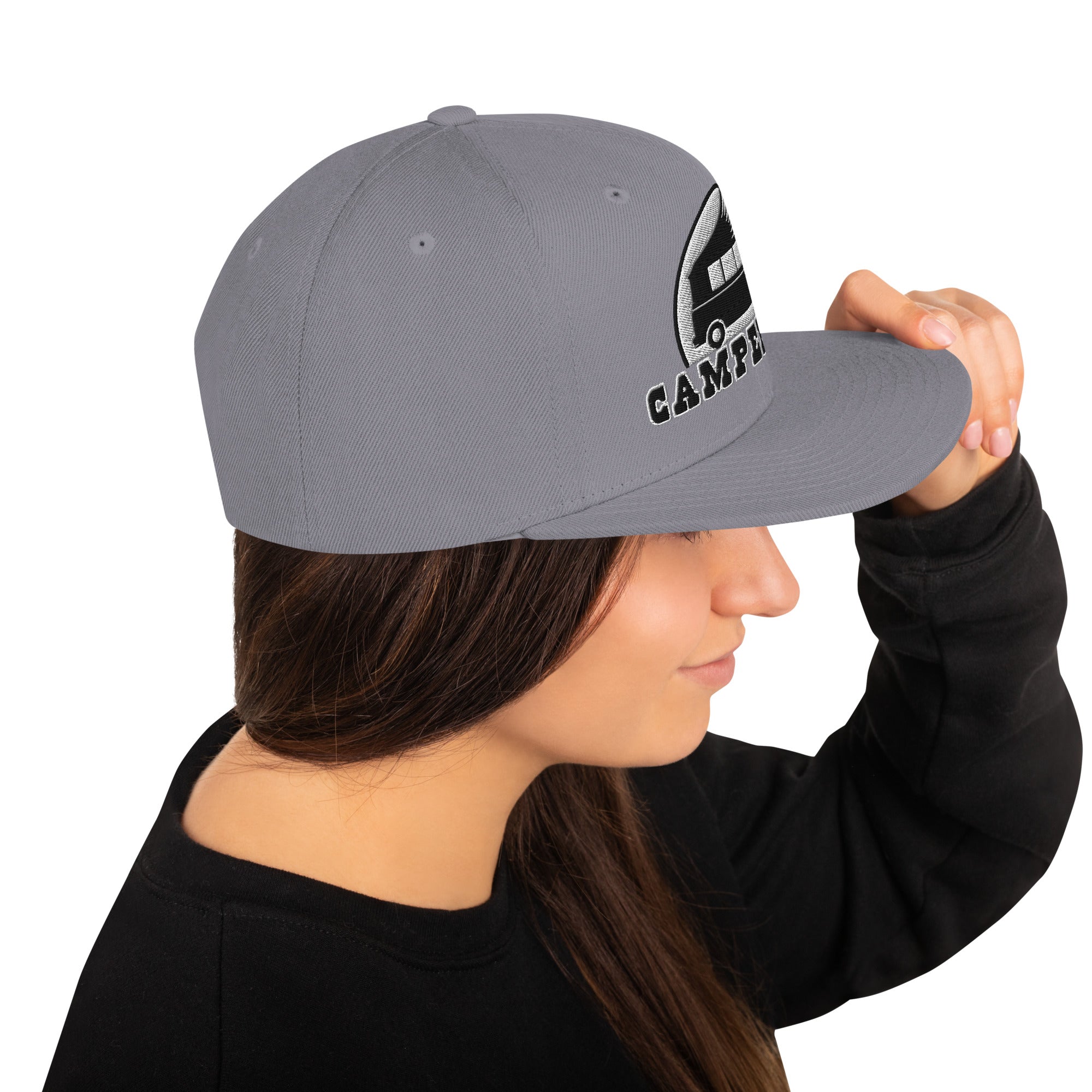 Two-Tone Snapback Wool Blend Cap Camperfan white/black