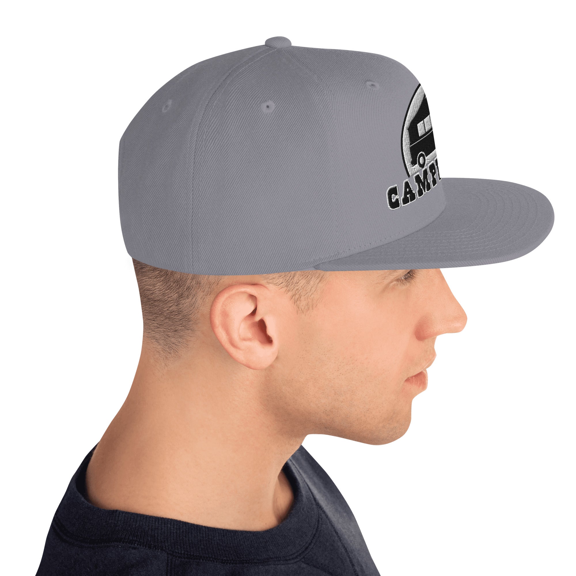 Two-Tone Snapback Wool Blend Cap Camperfan white/black