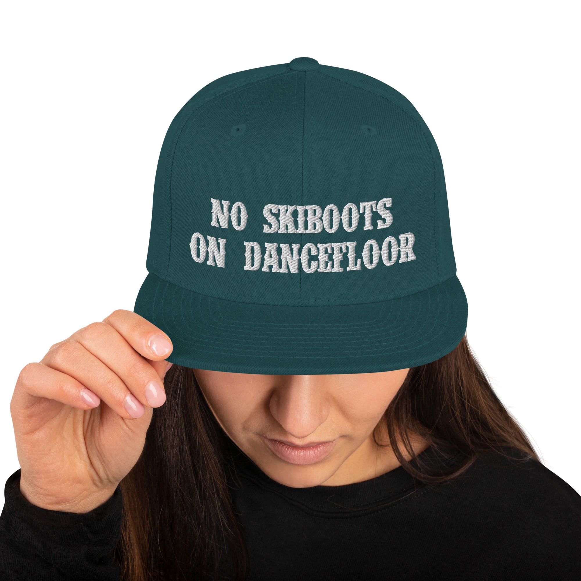 Snapback Wool Blend Cap No Skiboots on Dancefloor White