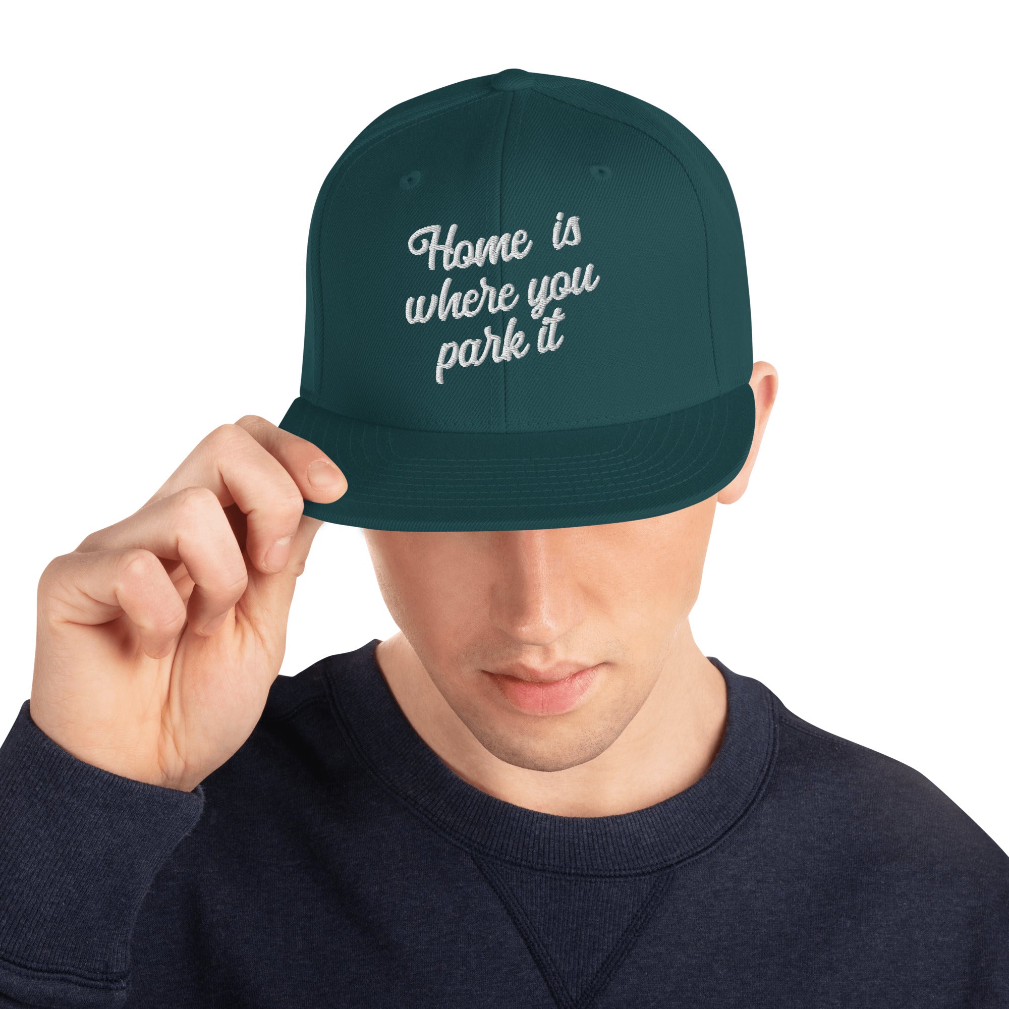 Snapback Wool Blend Cap Home is where you park it