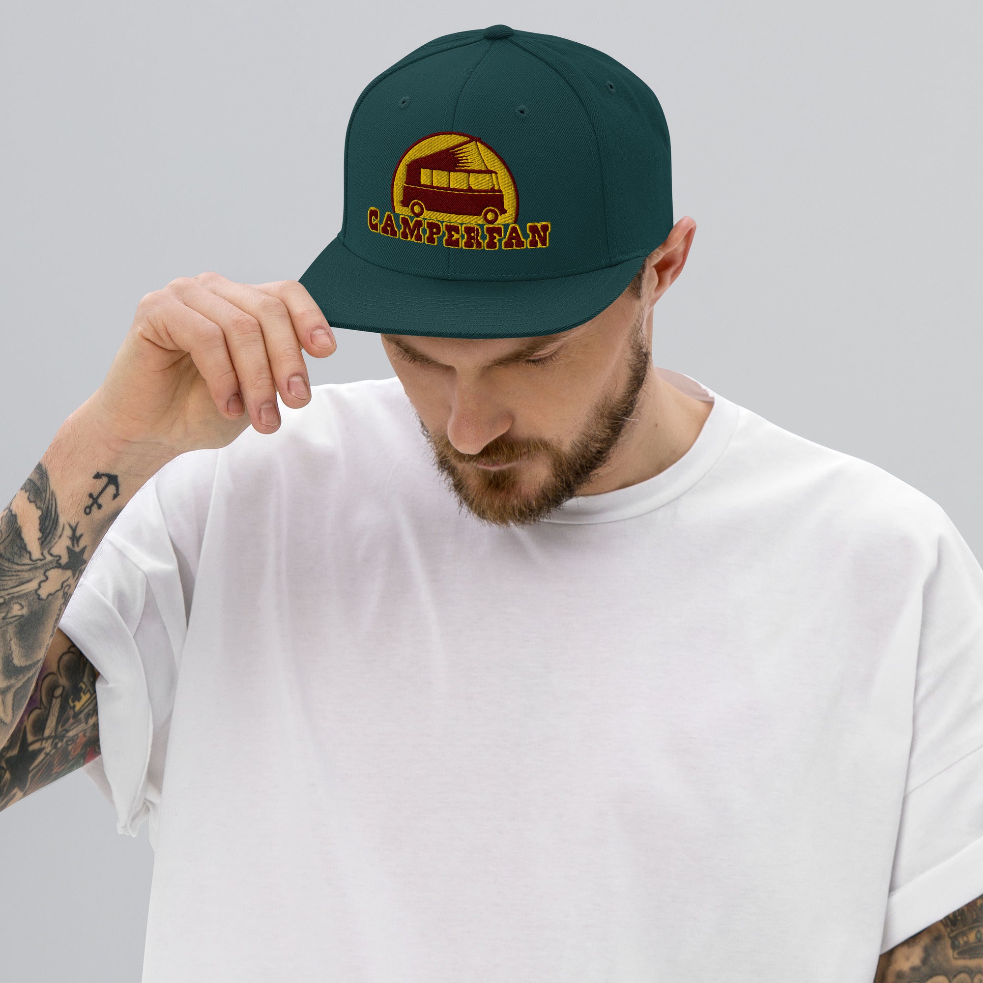 Casquette Snapback Wool Blend Camperfan marroon/yellow