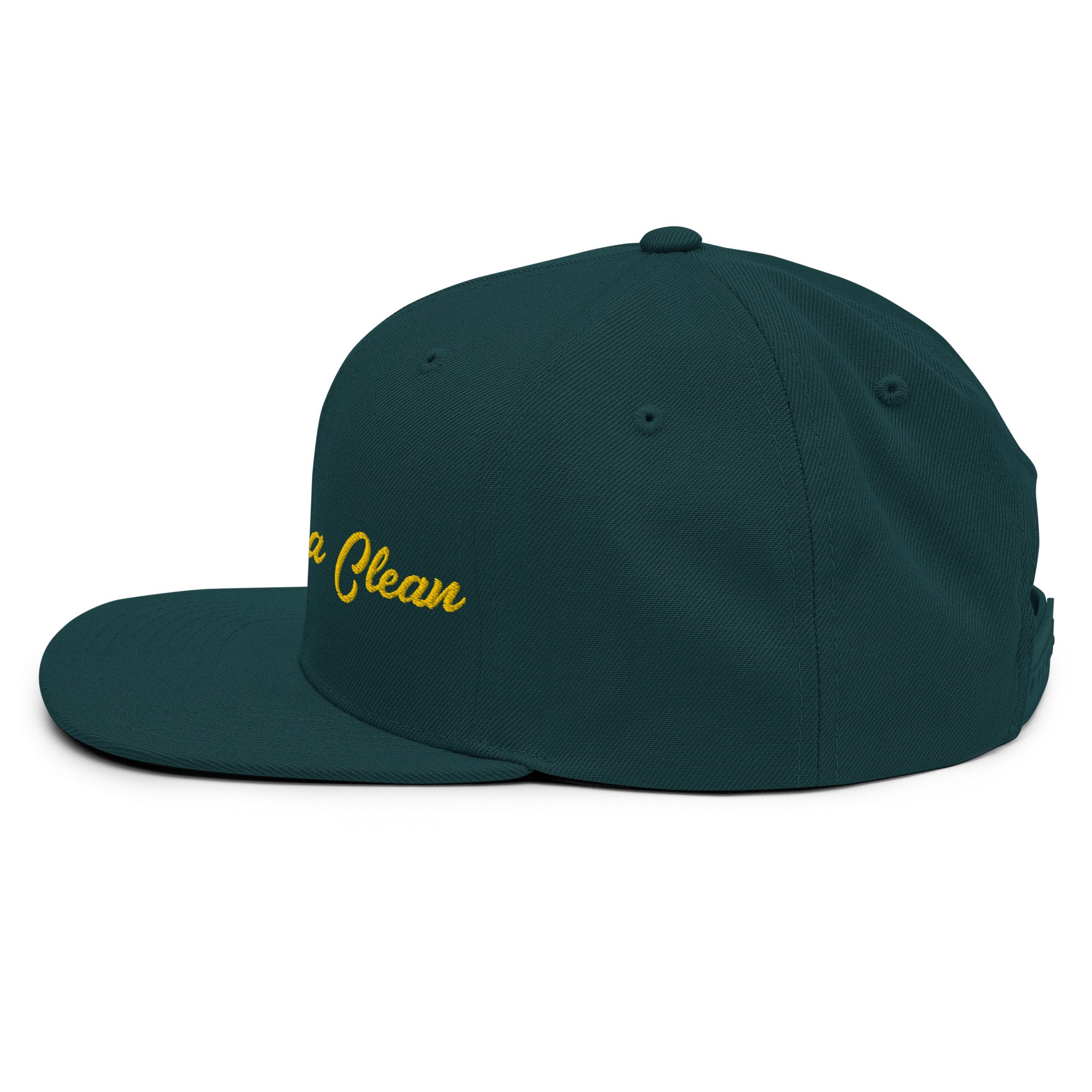 Snapback Wool Blend Cap Keep The Sea Clean Gold