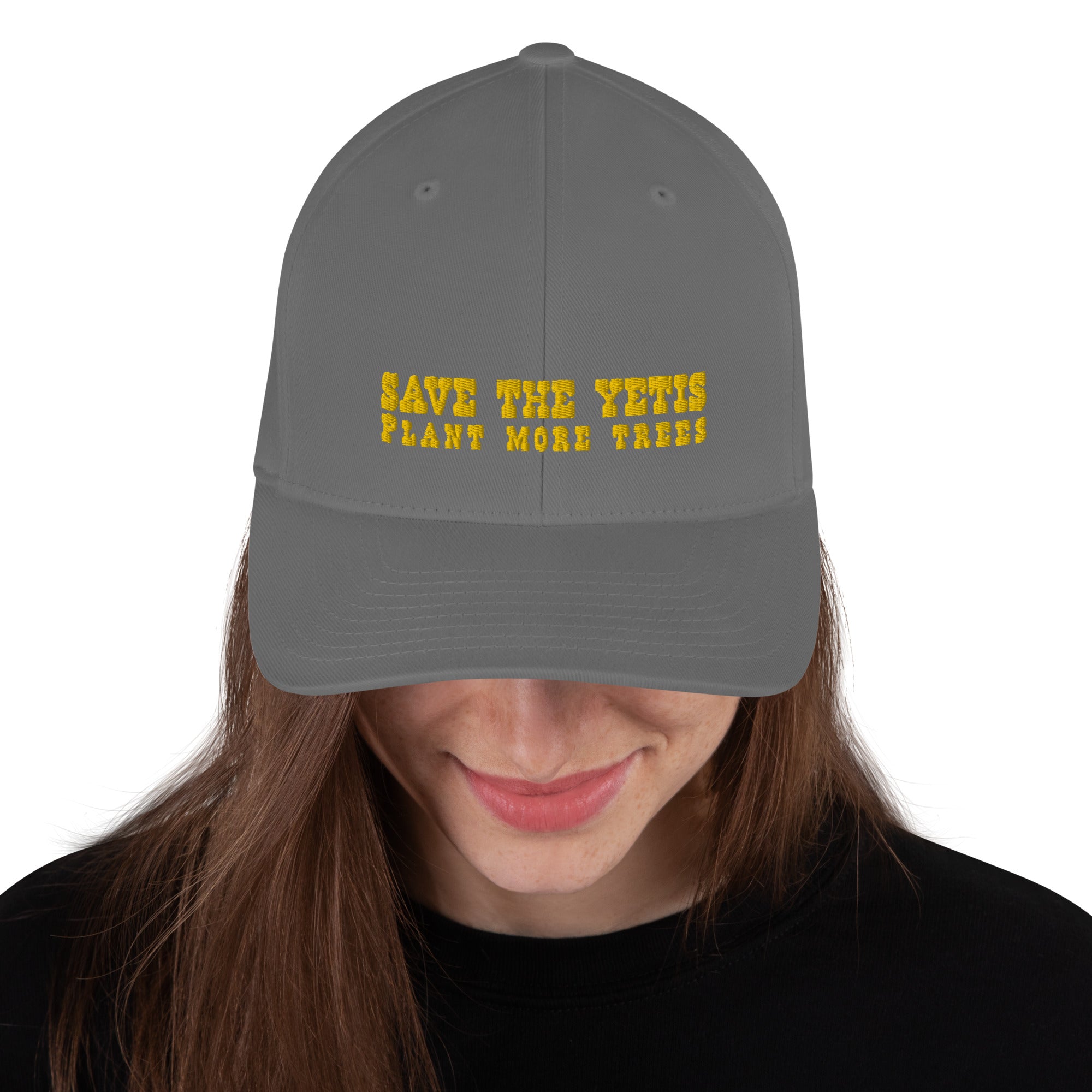 Casquette Structurée en Sergé Save the Yetis, Plant more Trees Gold