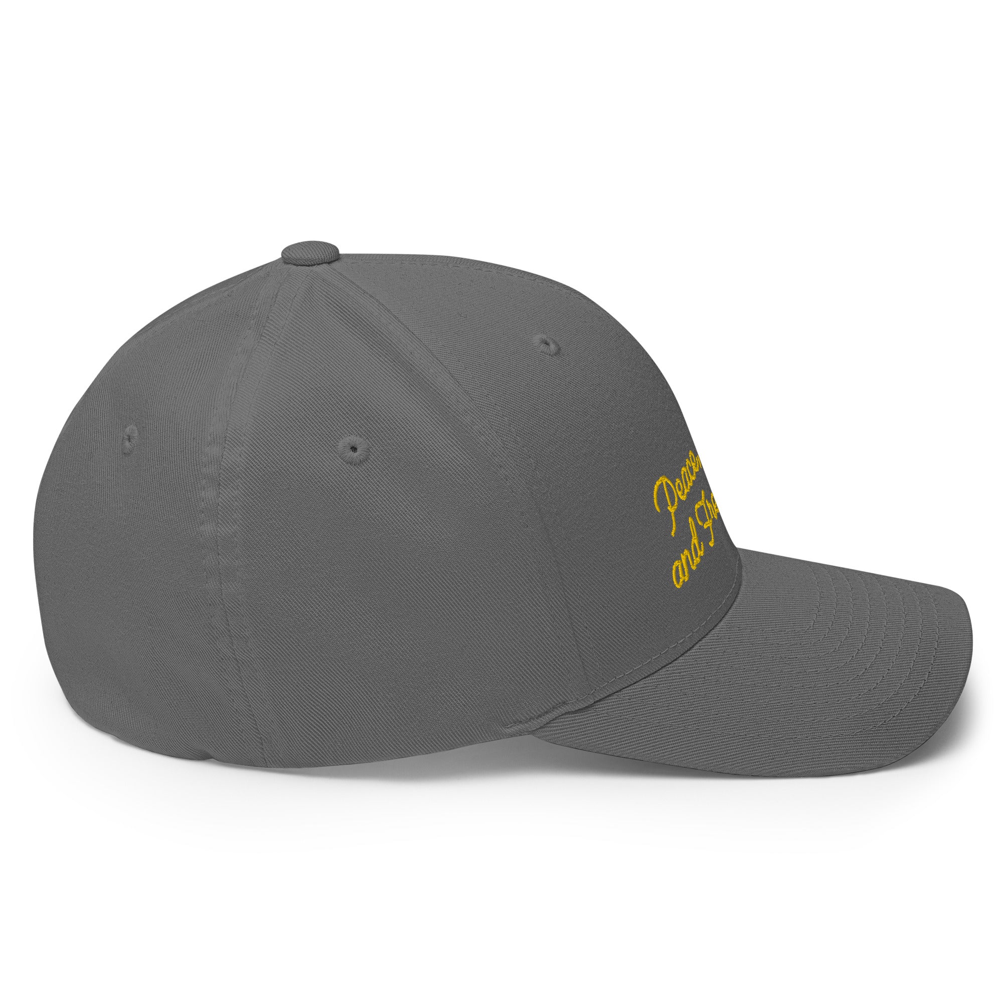 Structured Twill Cap Peace, Love and Fresh Snow Gold letters