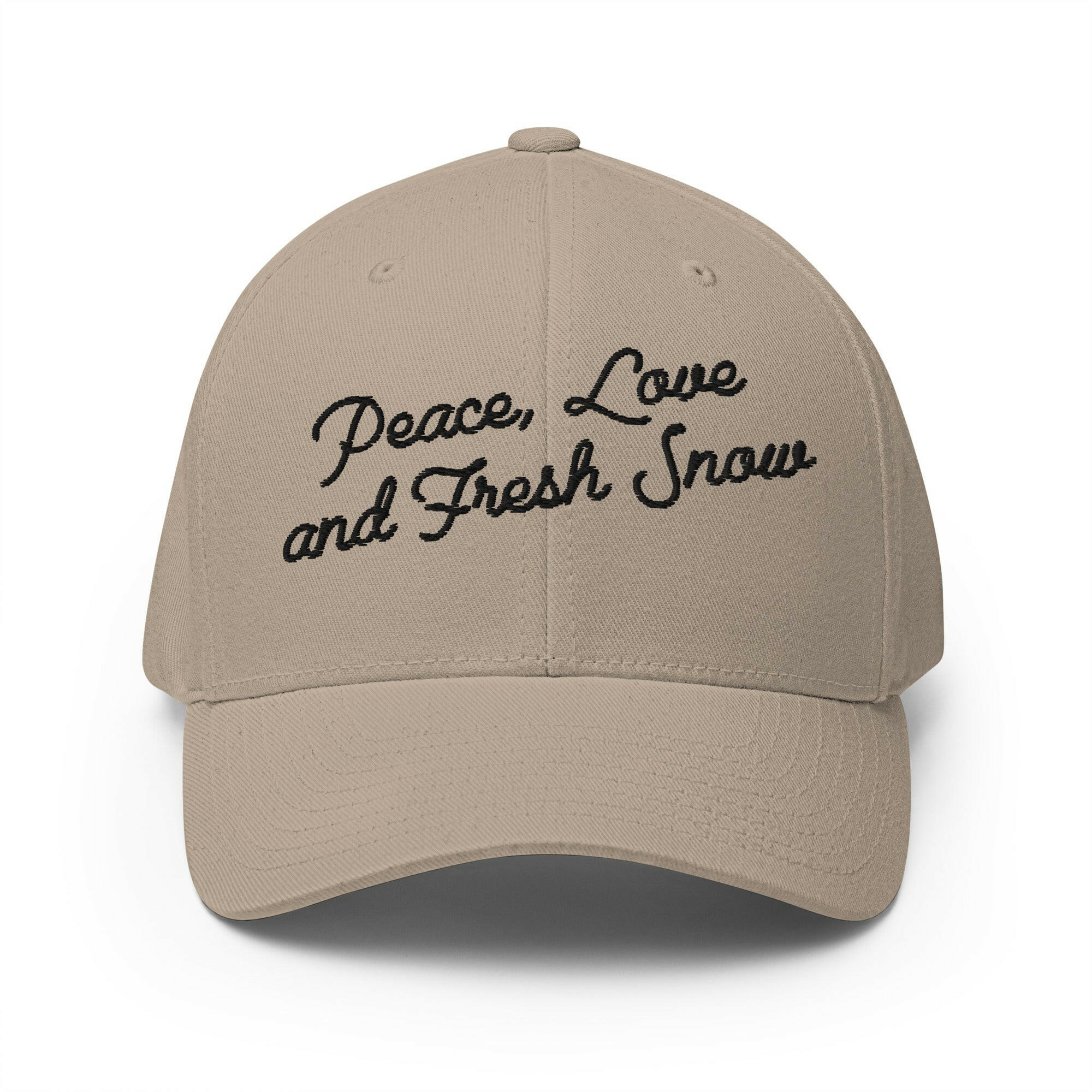 Structured Twill Cap Peace, Love and Fresh Snow Black