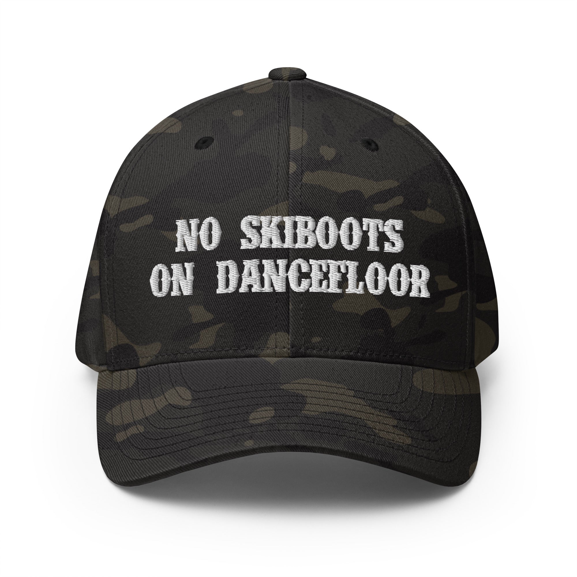 Casquette Structurée en Sergé camouflage No Skiboots on Dancefloor White