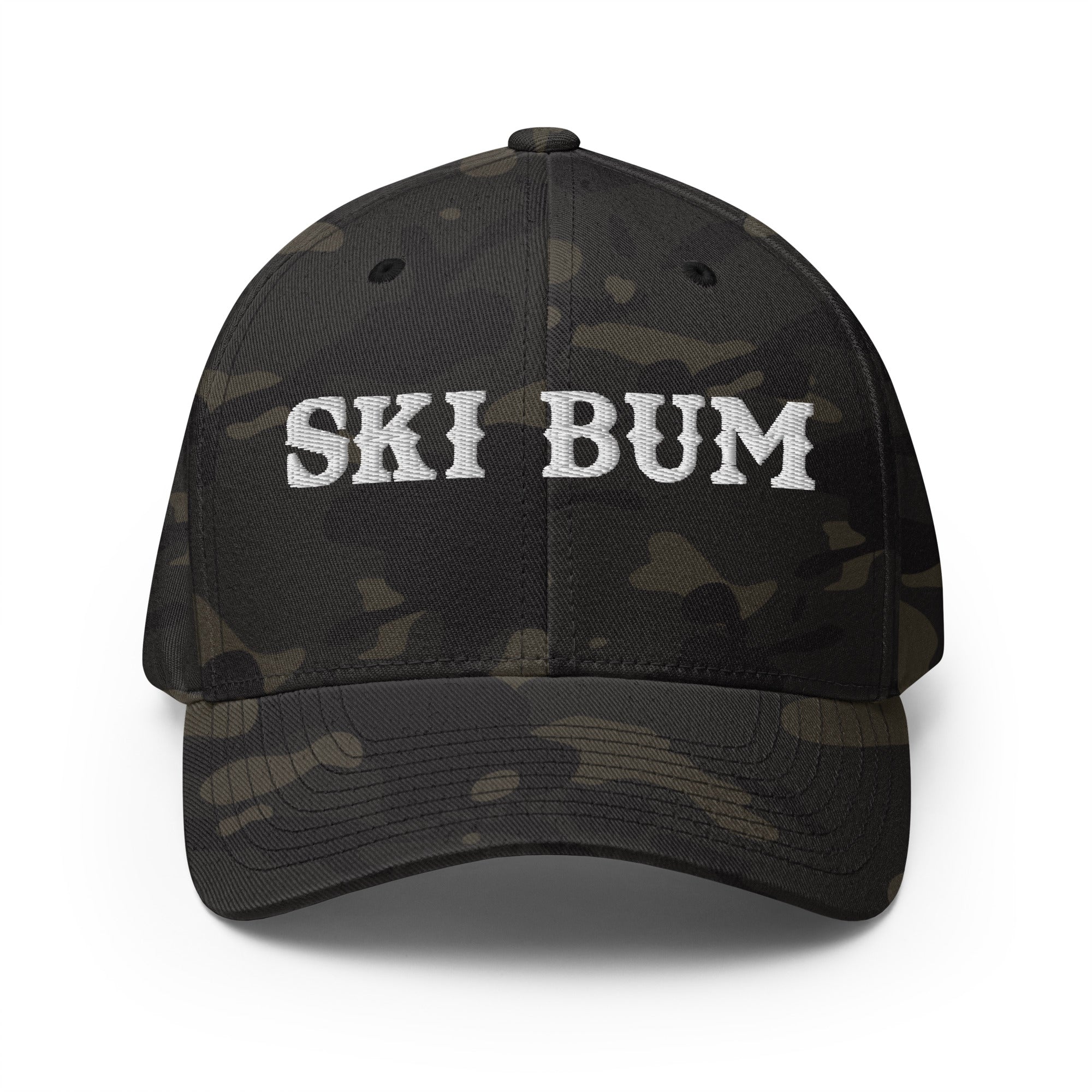 Camo Structured Twill Cap Ski Bum White