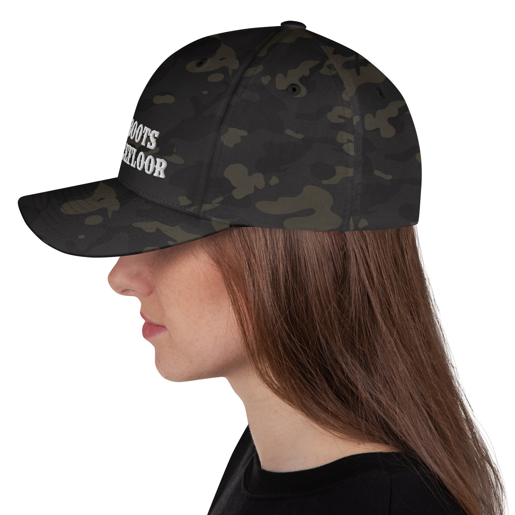 Casquette Structurée en Sergé camouflage No Skiboots on Dancefloor White