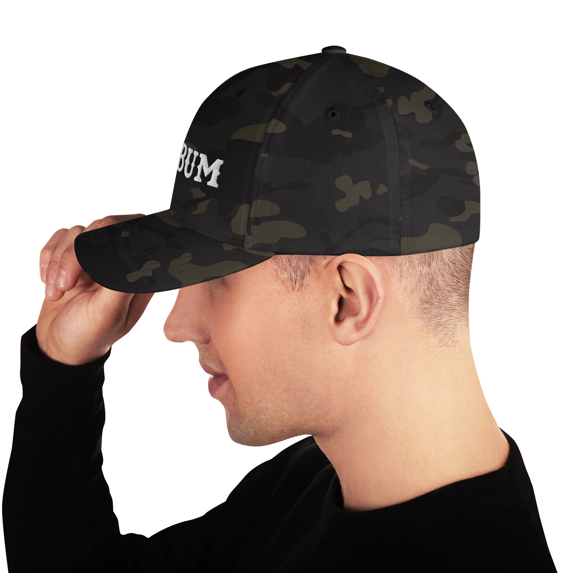 Camo Structured Twill Cap Ski Bum White