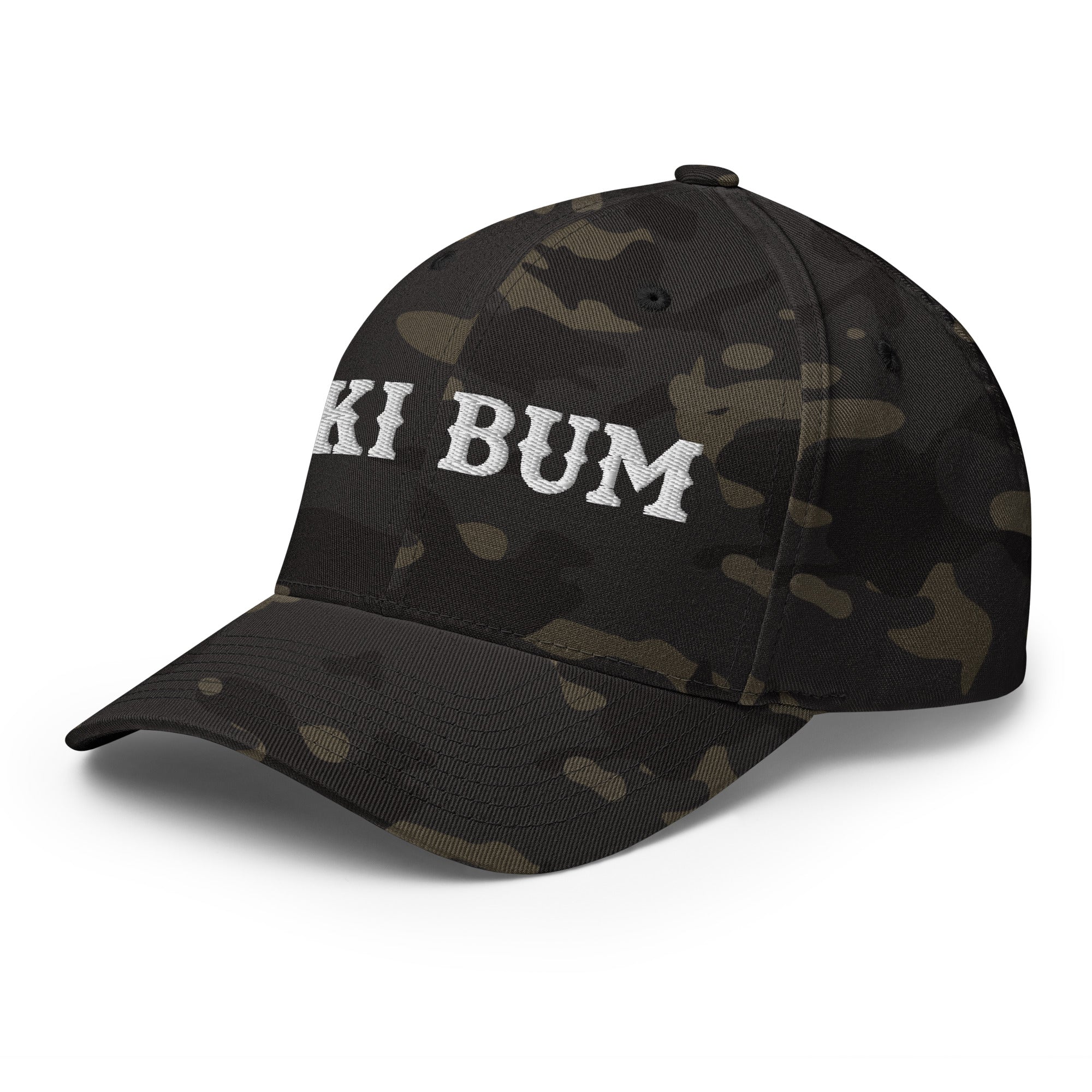 Camo Structured Twill Cap Ski Bum White