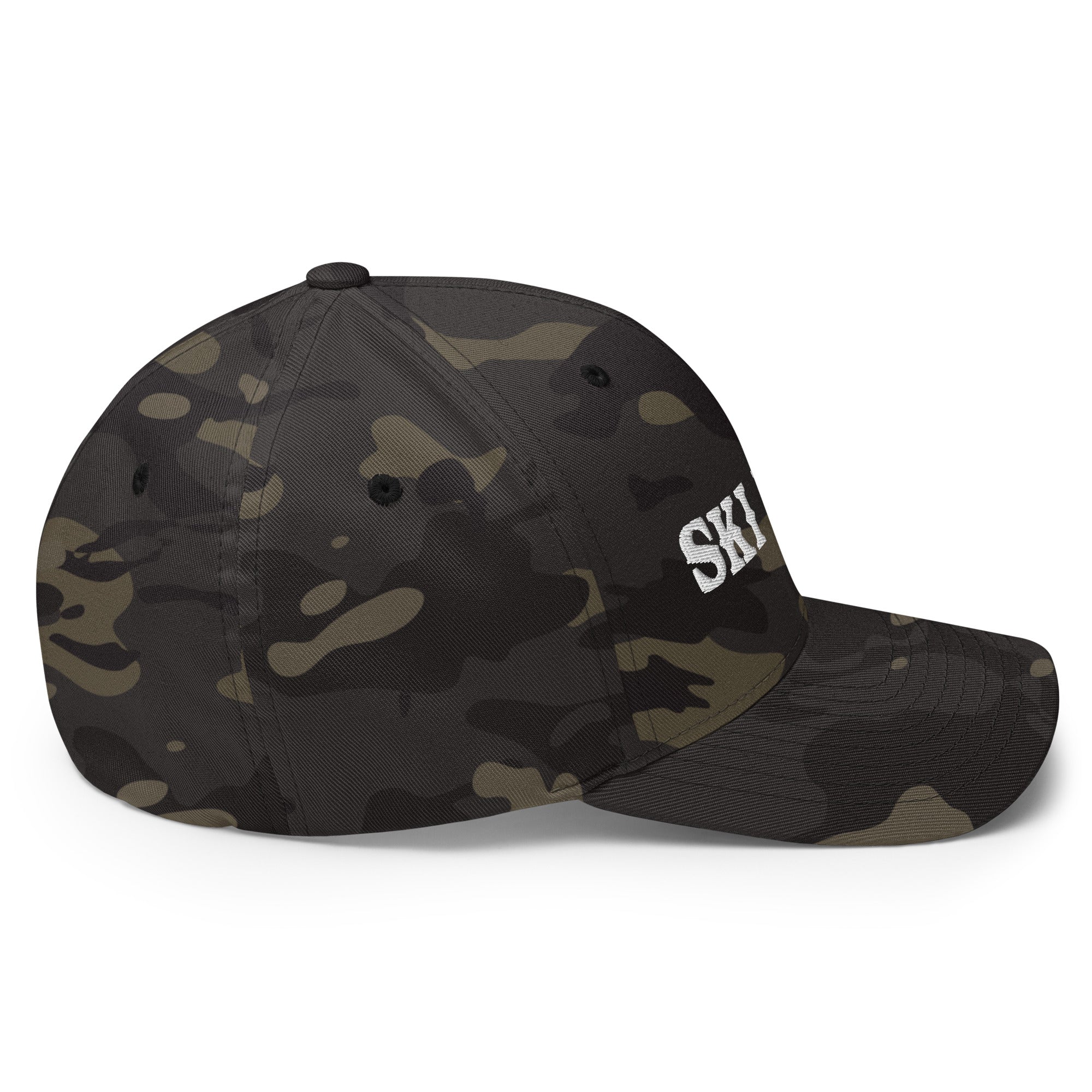 Camo Structured Twill Cap Ski Bum White