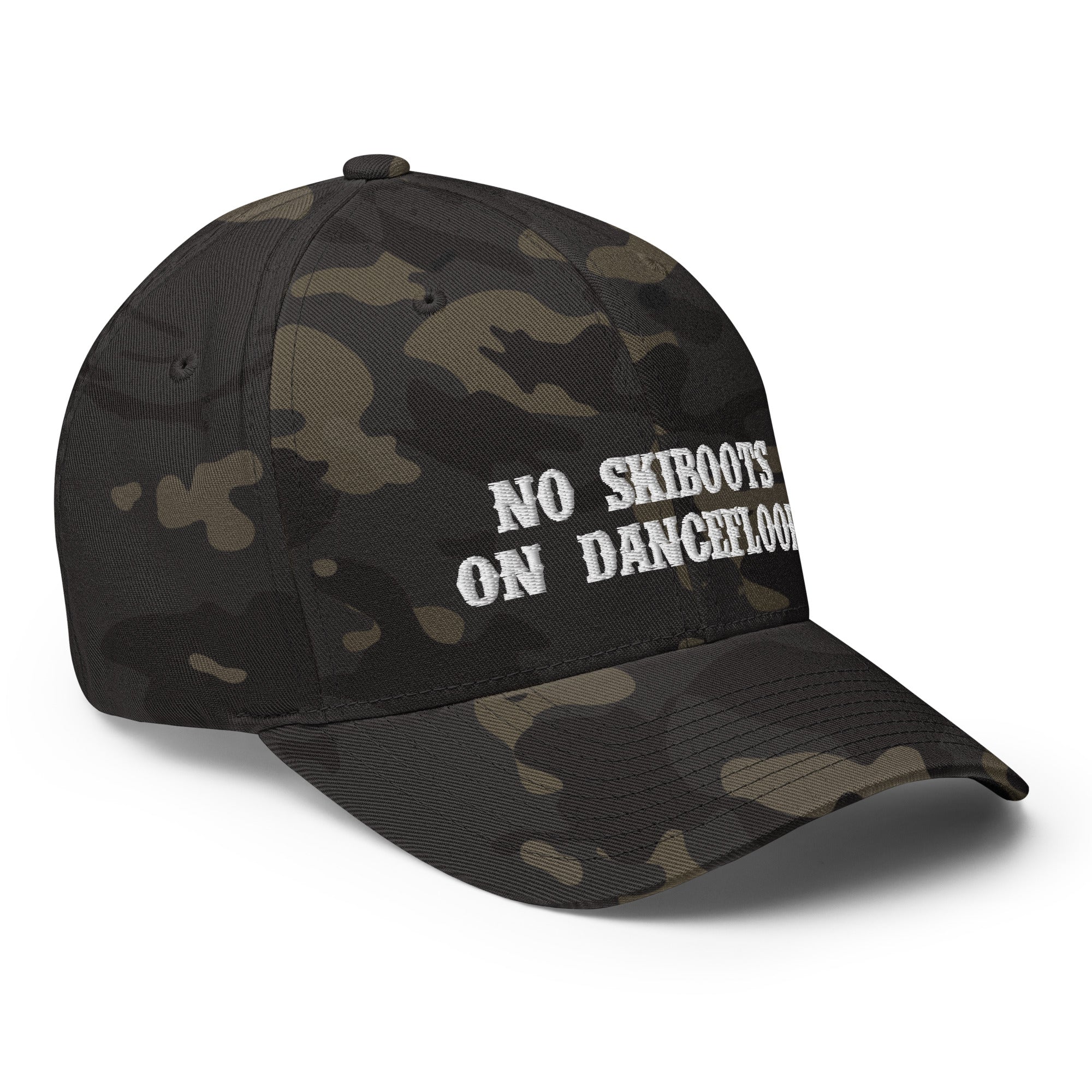 Casquette Structurée en Sergé camouflage No Skiboots on Dancefloor White