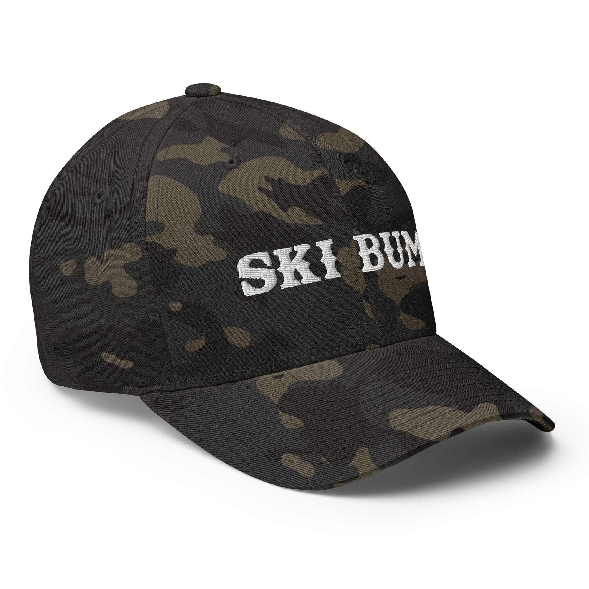 Camo Structured Twill Cap Ski Bum White