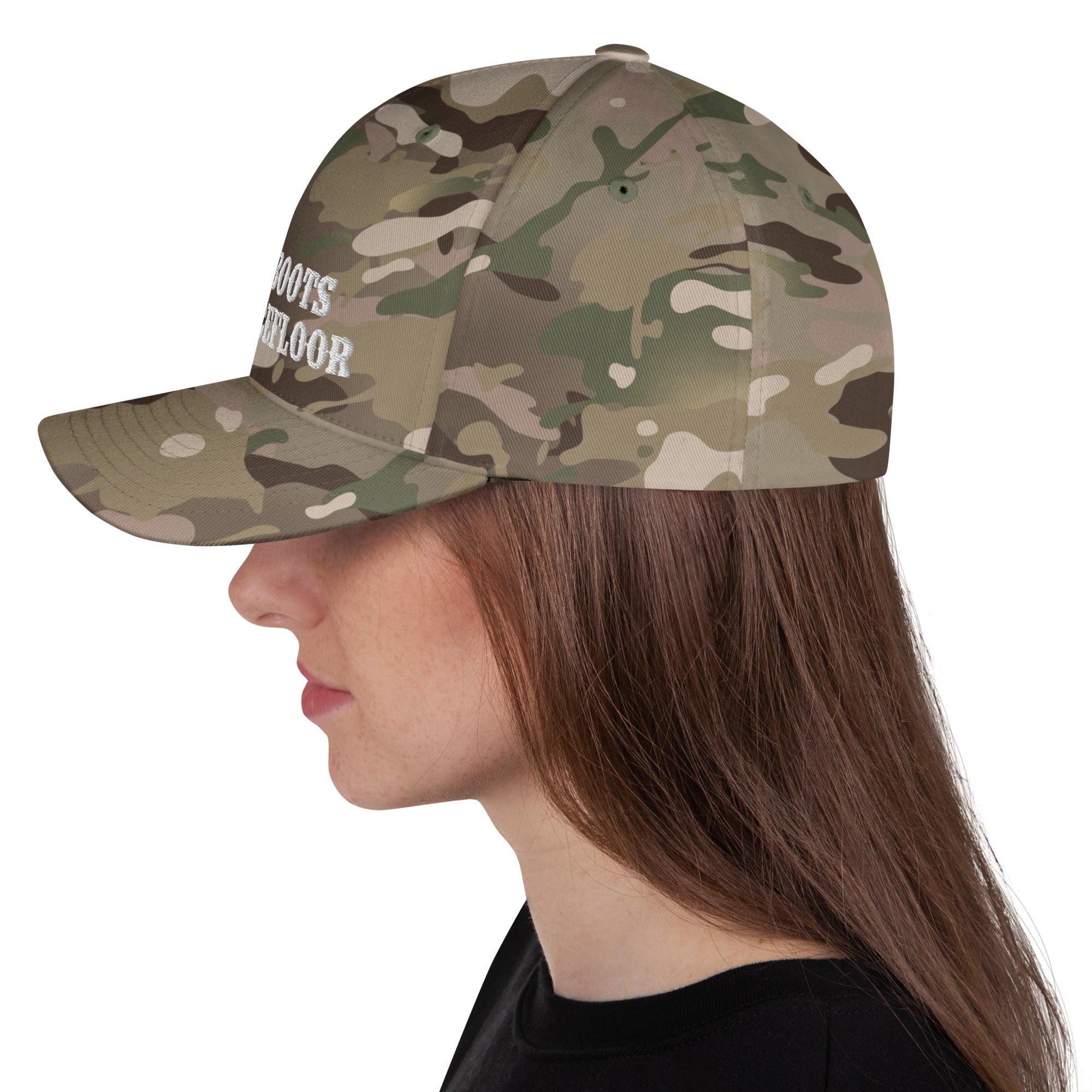 Casquette Structurée en Sergé camouflage No Skiboots on Dancefloor White