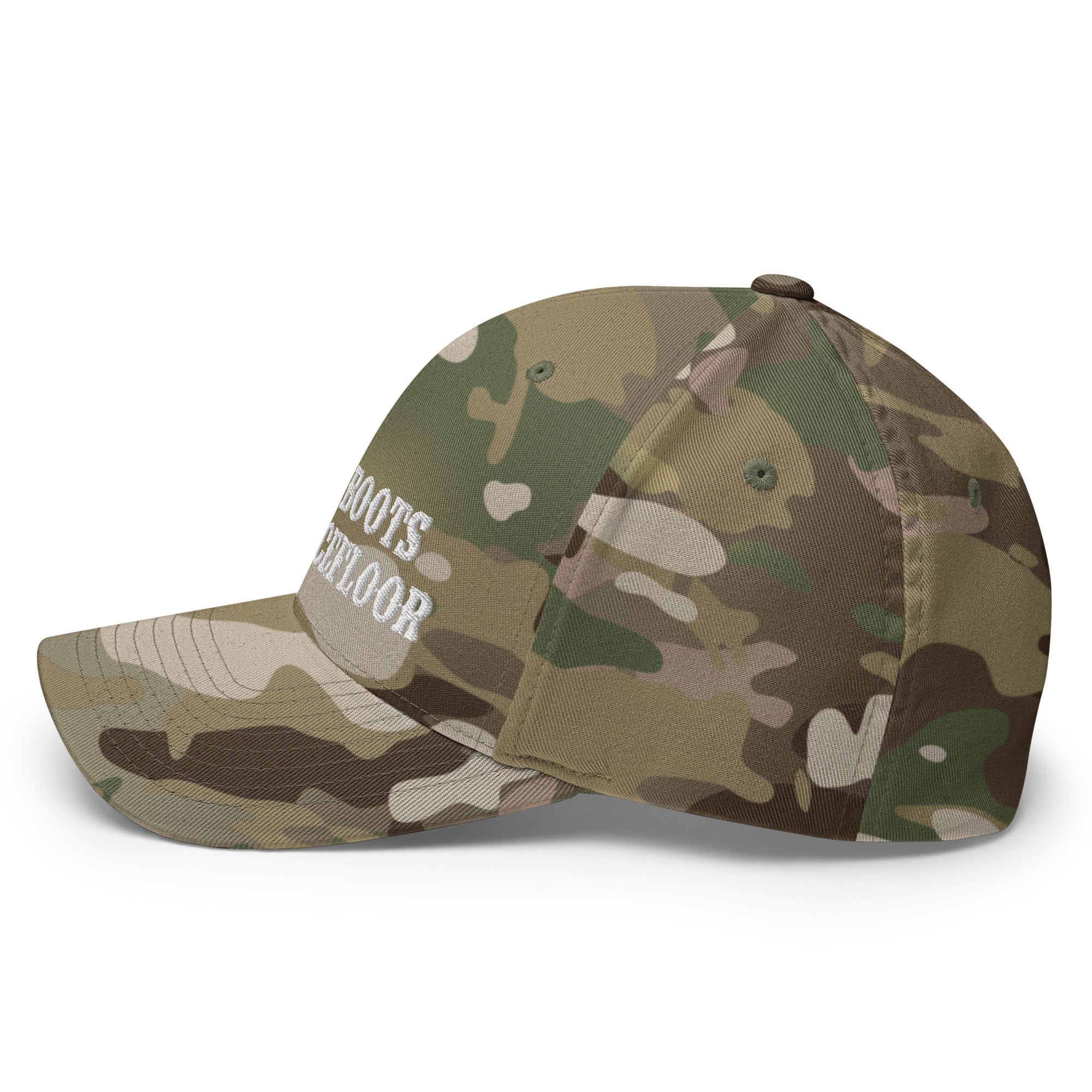 Casquette Structurée en Sergé camouflage No Skiboots on Dancefloor White