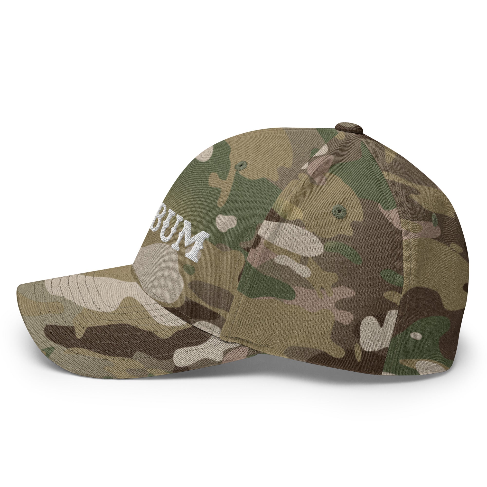 Camo Structured Twill Cap Ski Bum White