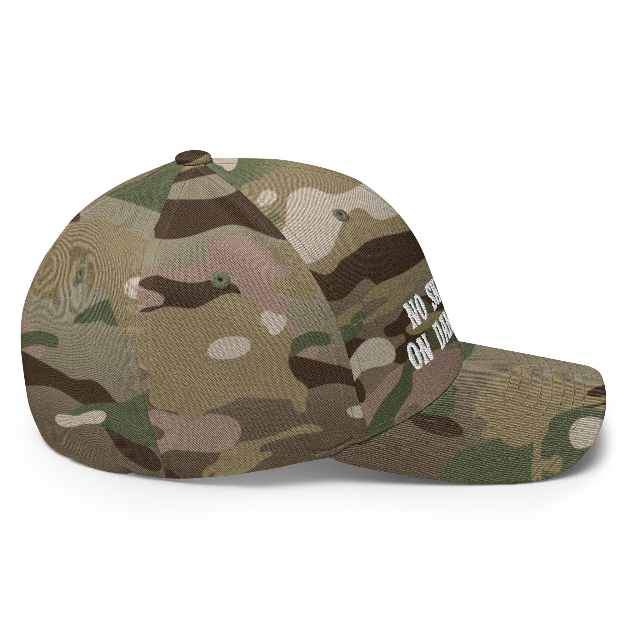 Casquette Structurée en Sergé camouflage No Skiboots on Dancefloor White