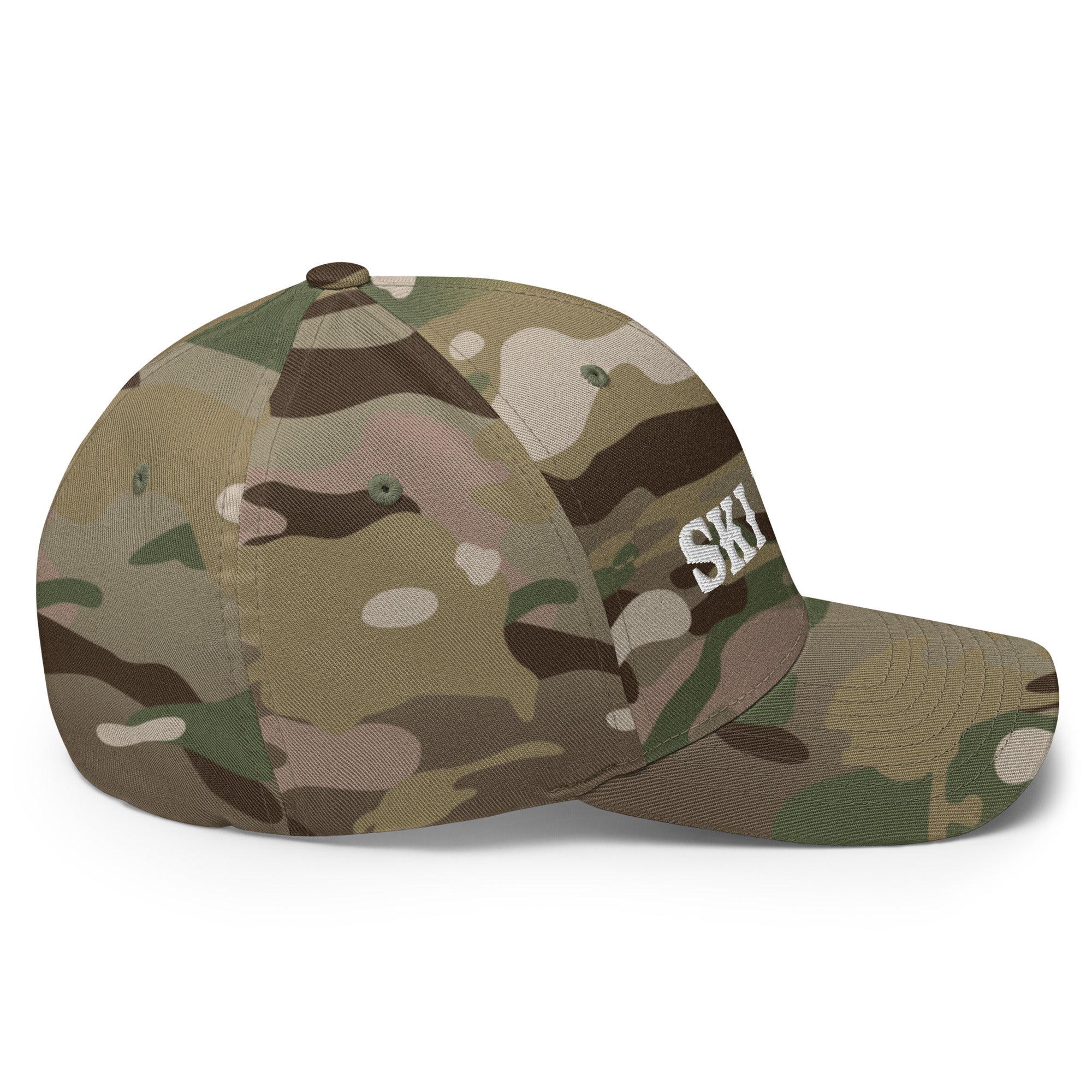 Camo Structured Twill Cap Ski Bum White