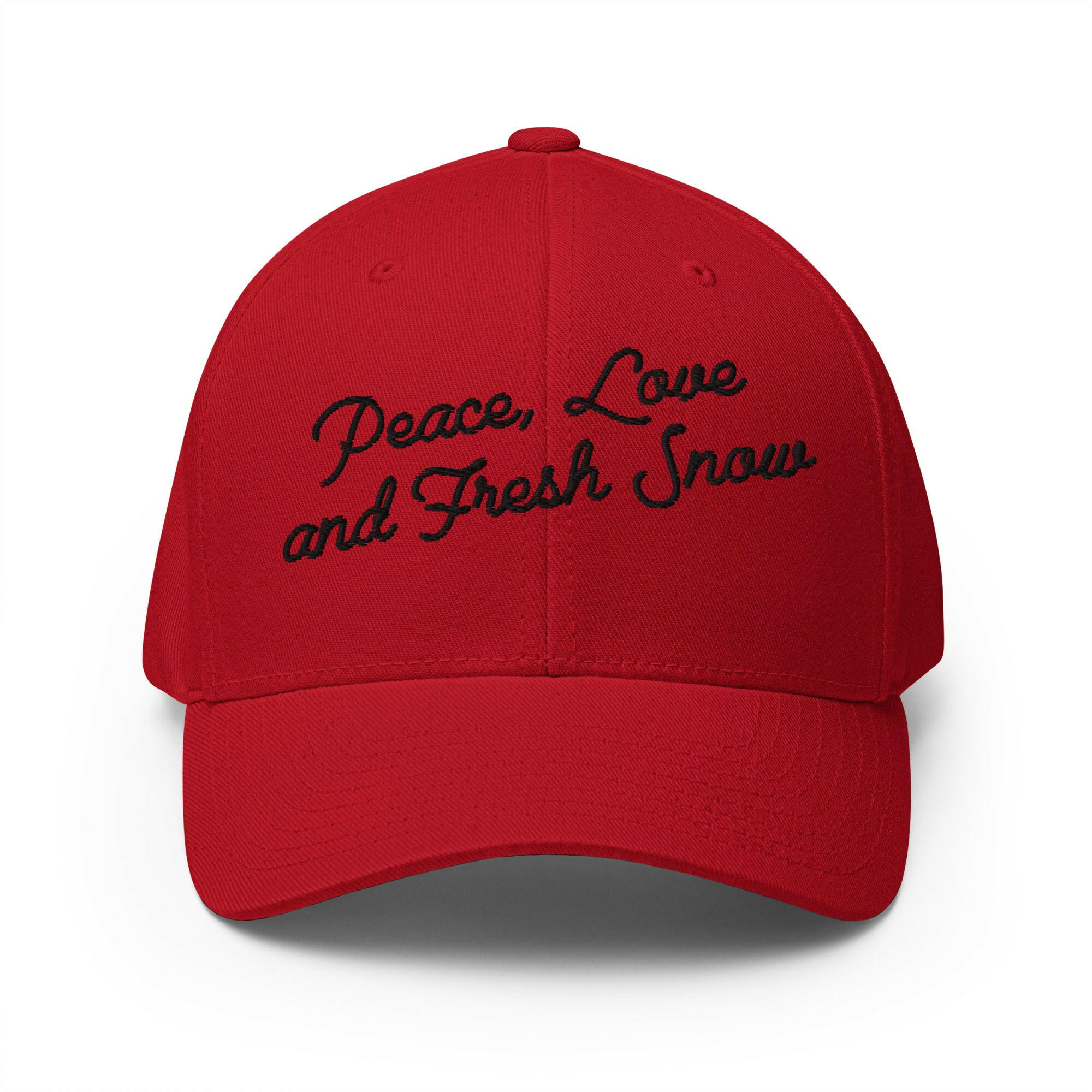 Structured Twill Cap Peace, Love and Fresh Snow Black