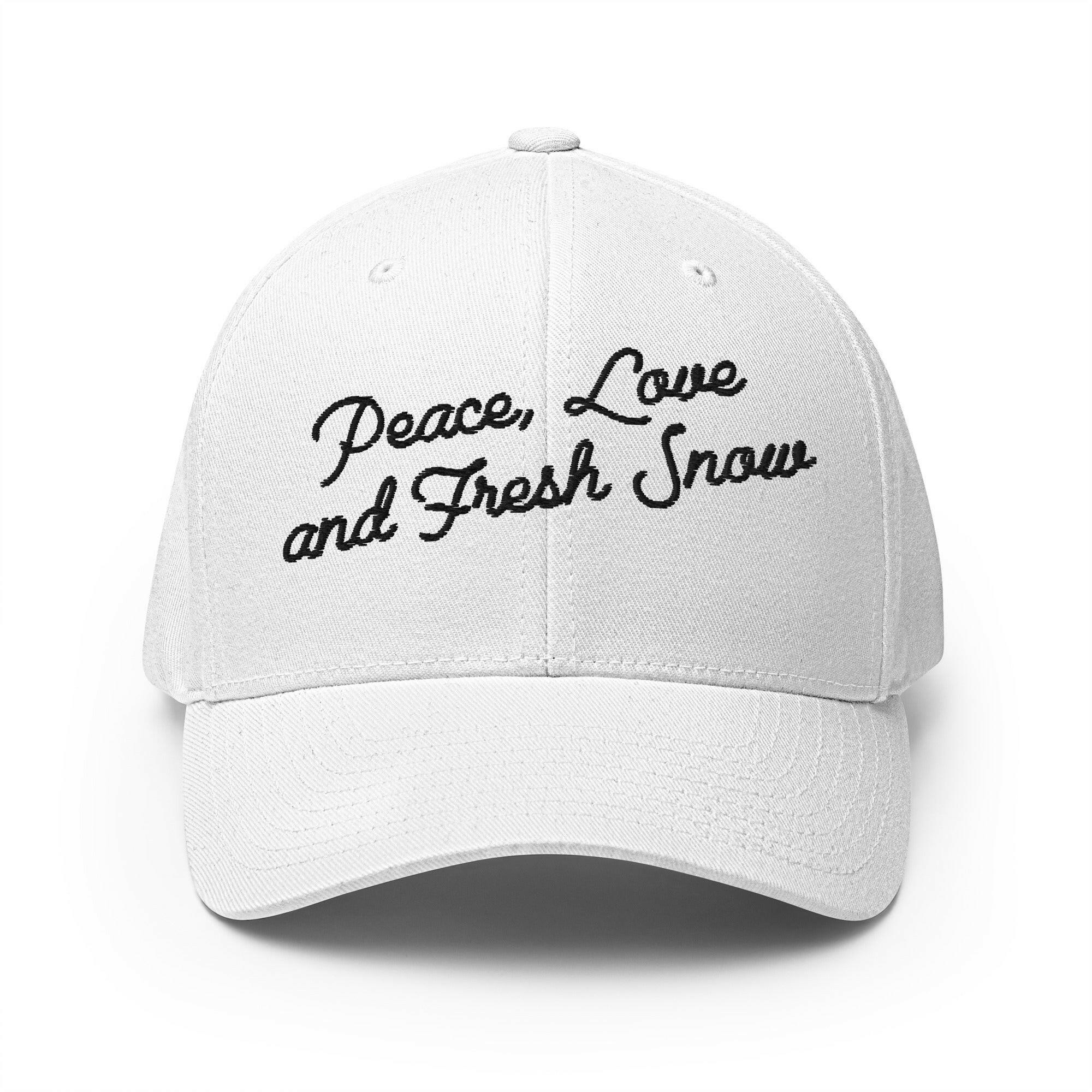 Casquette Structurée en Sergé Peace, Love and Fresh Snow Black