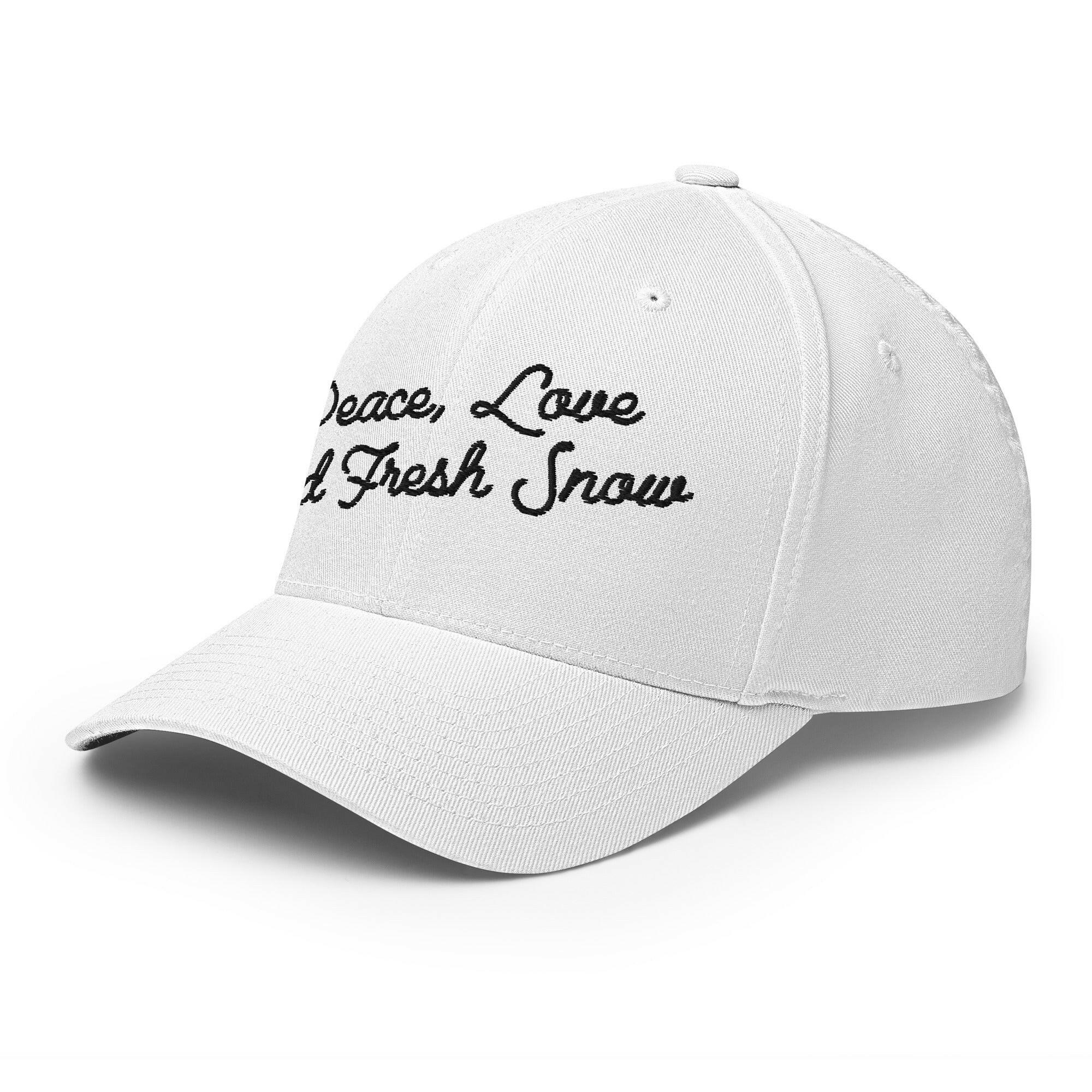 Structured Twill Cap Peace, Love and Fresh Snow Black