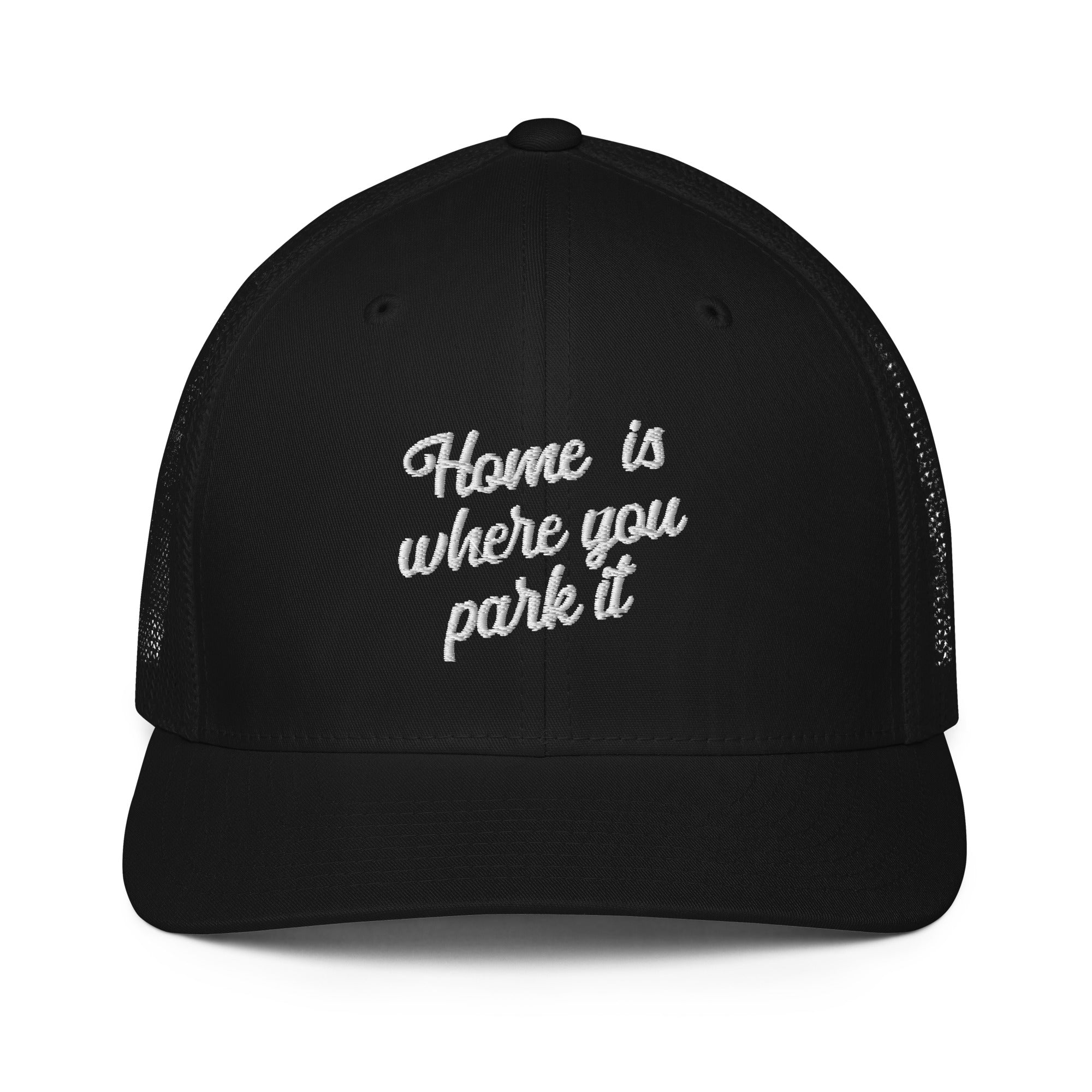 Casquette trucker renforcée Home is where you park it white