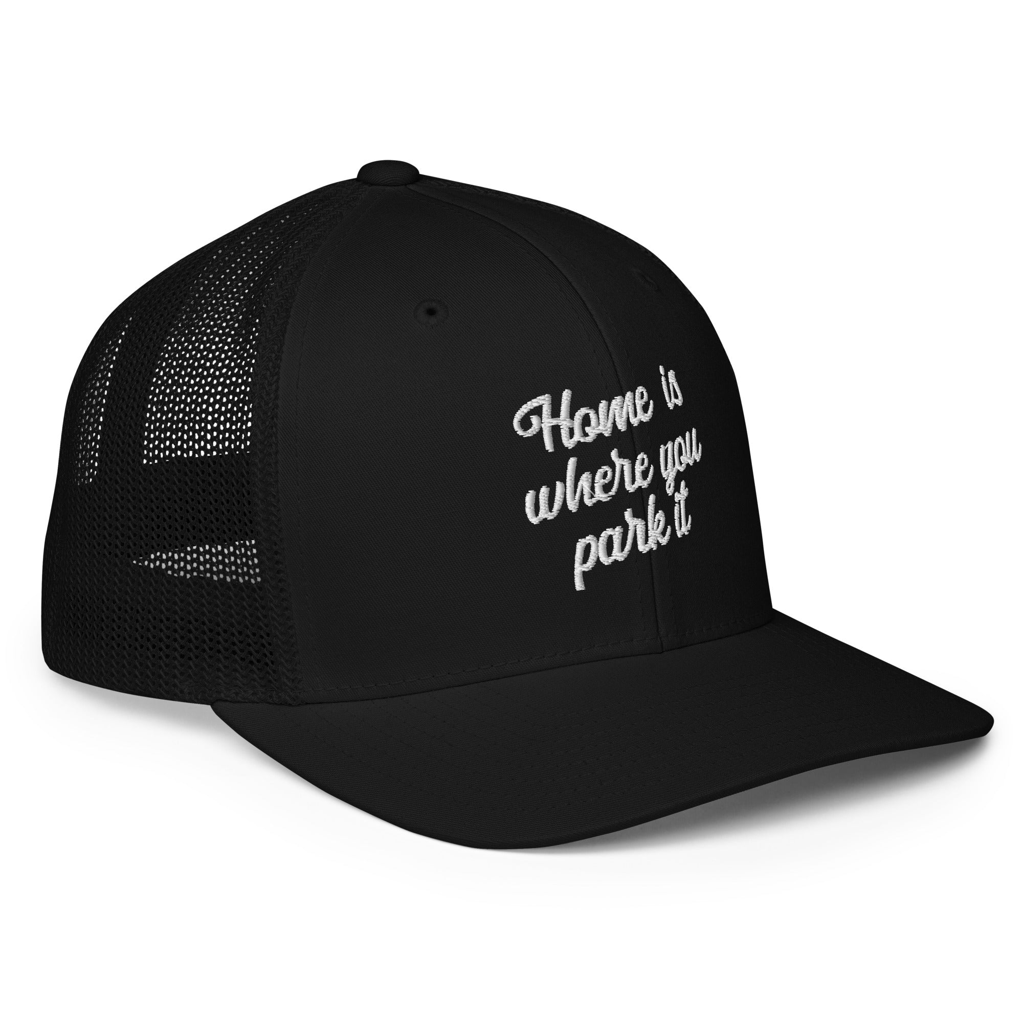 Casquette trucker renforcée Home is where you park it white