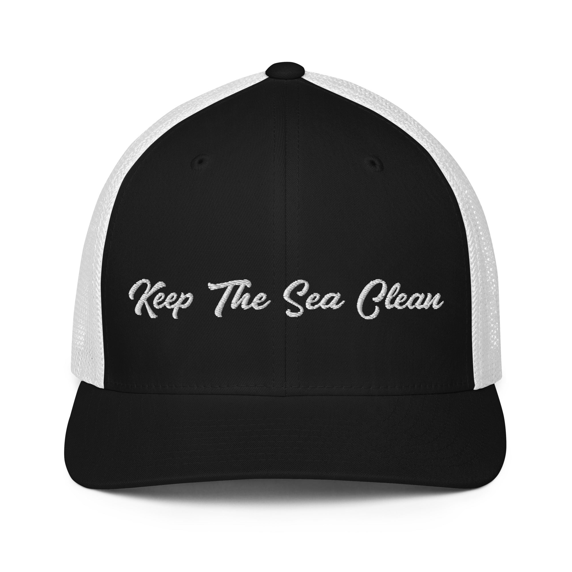 Closed-back trucker cap Keep The Sea Clean White