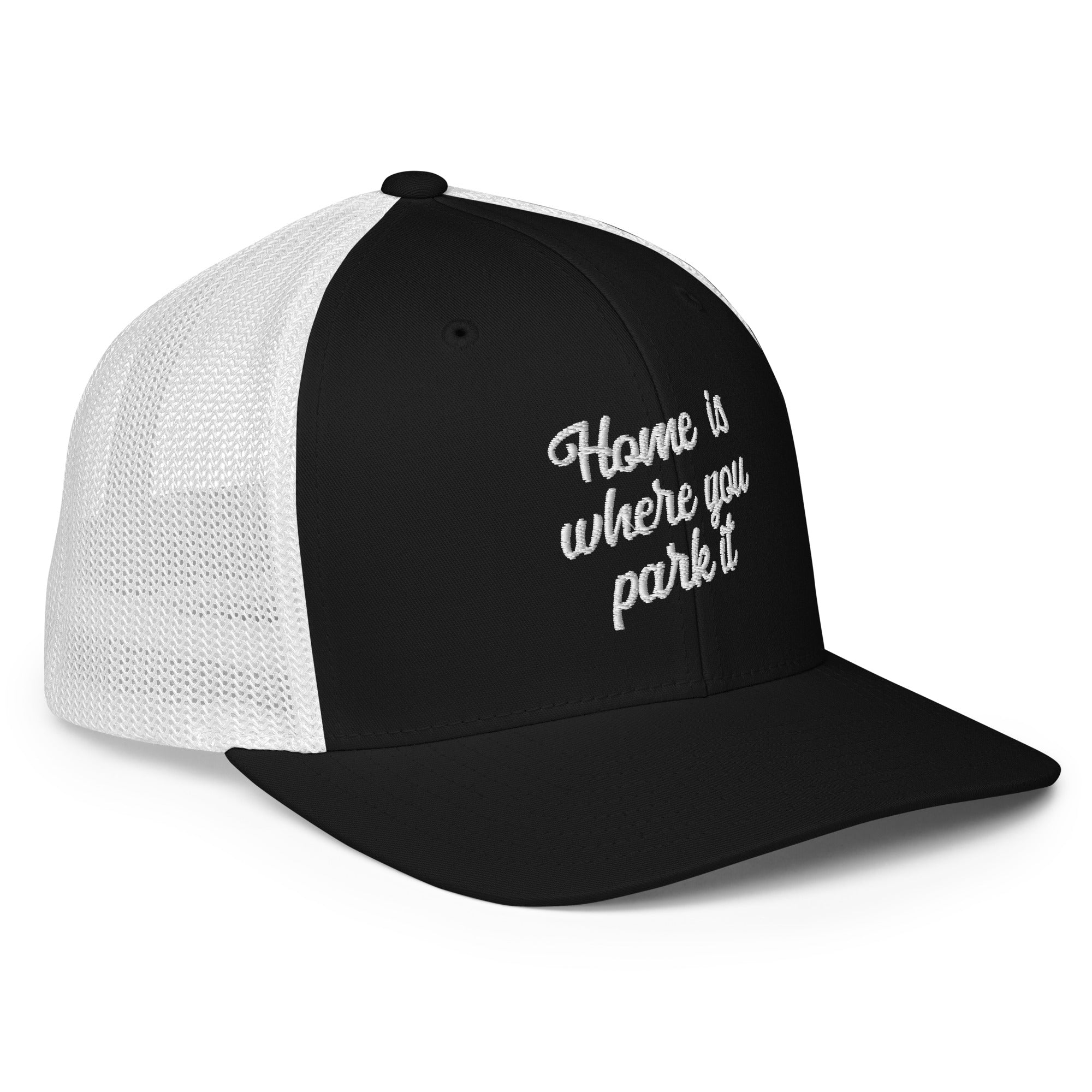 Casquette trucker renforcée Home is where you park it white