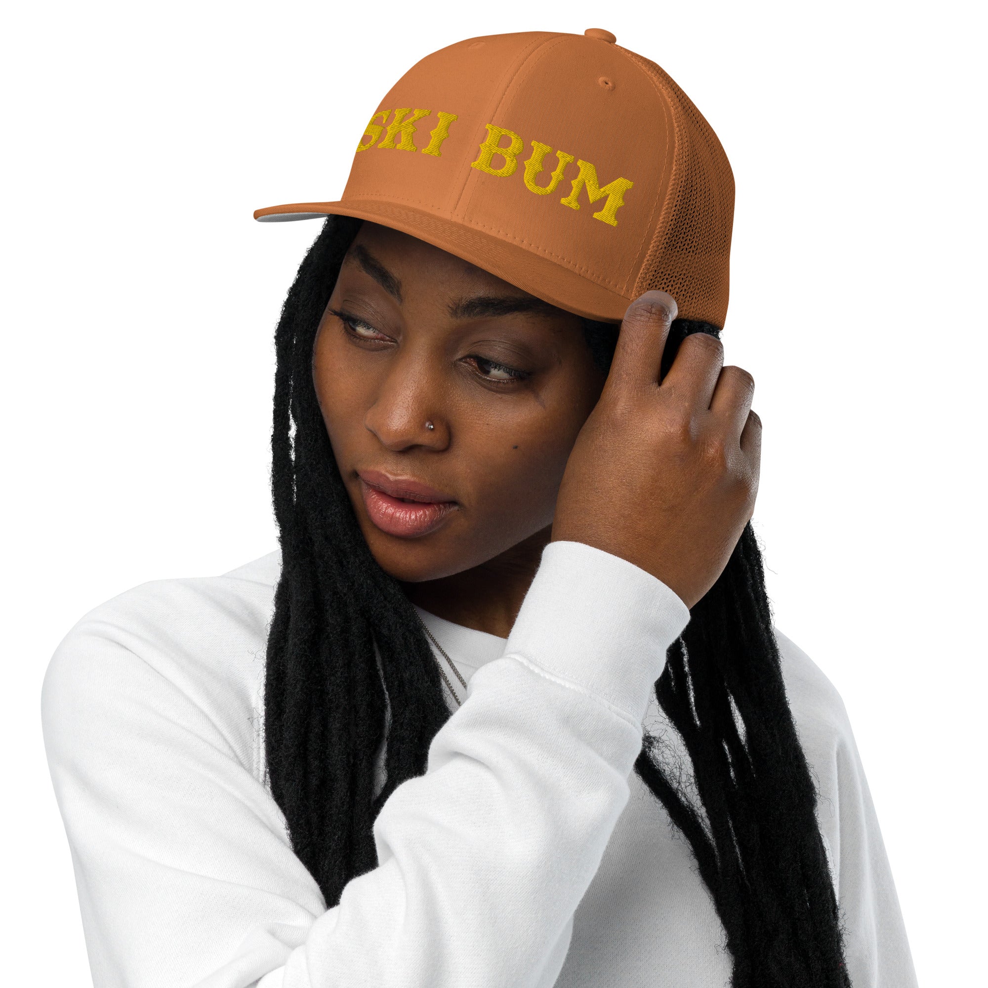 Closed-back trucker cap Ski Bum Gold 3DPuffy