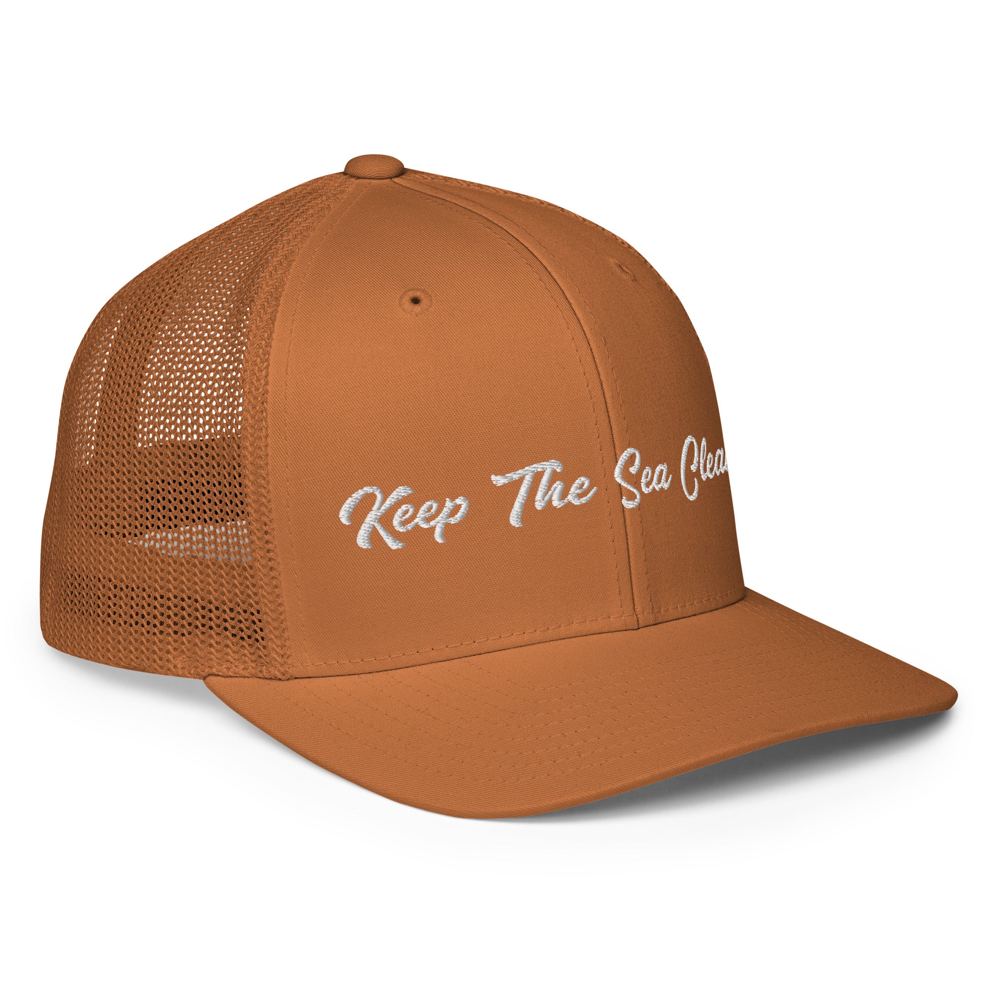 Closed-back trucker cap Keep The Sea Clean White