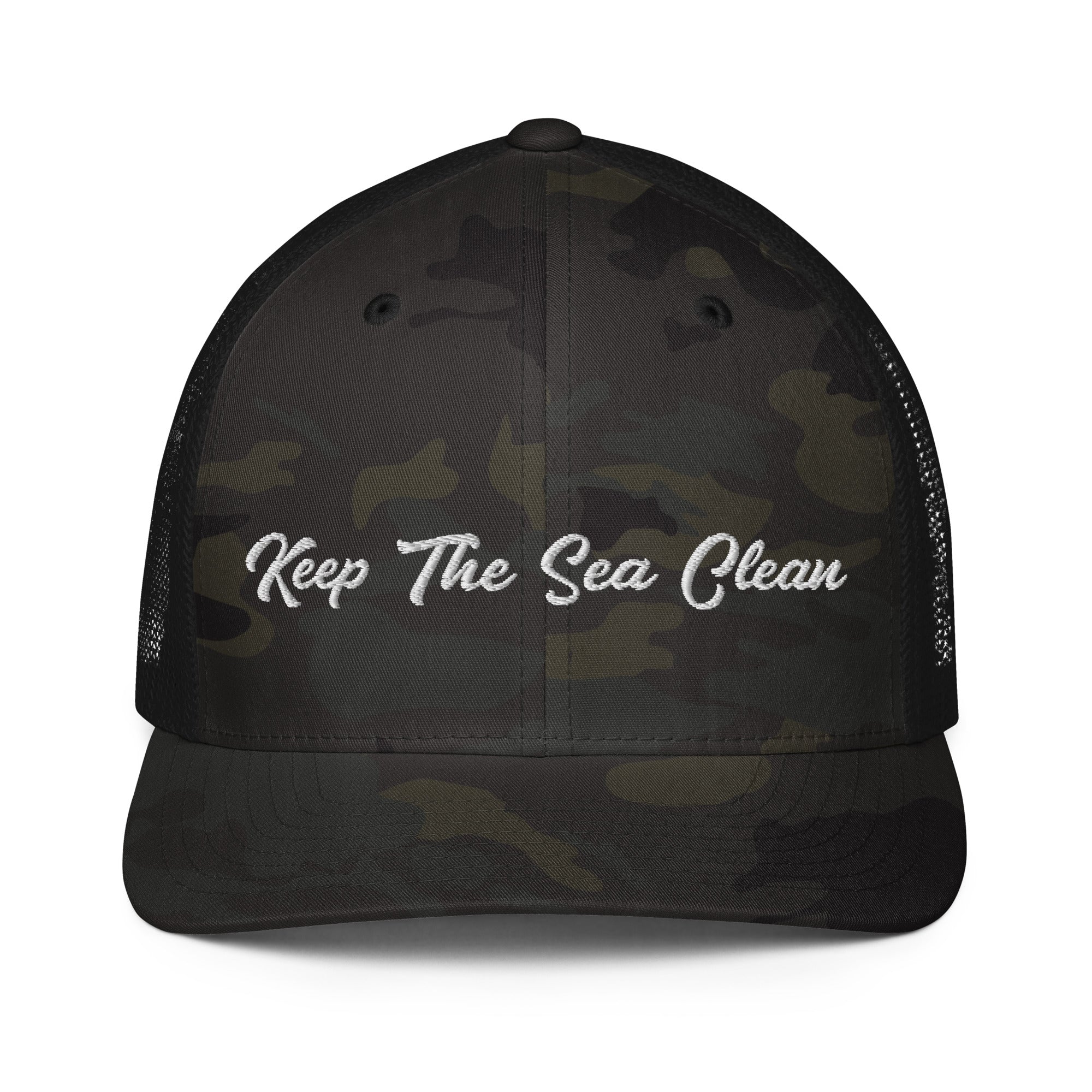 Closed-back trucker cap Keep The Sea Clean White