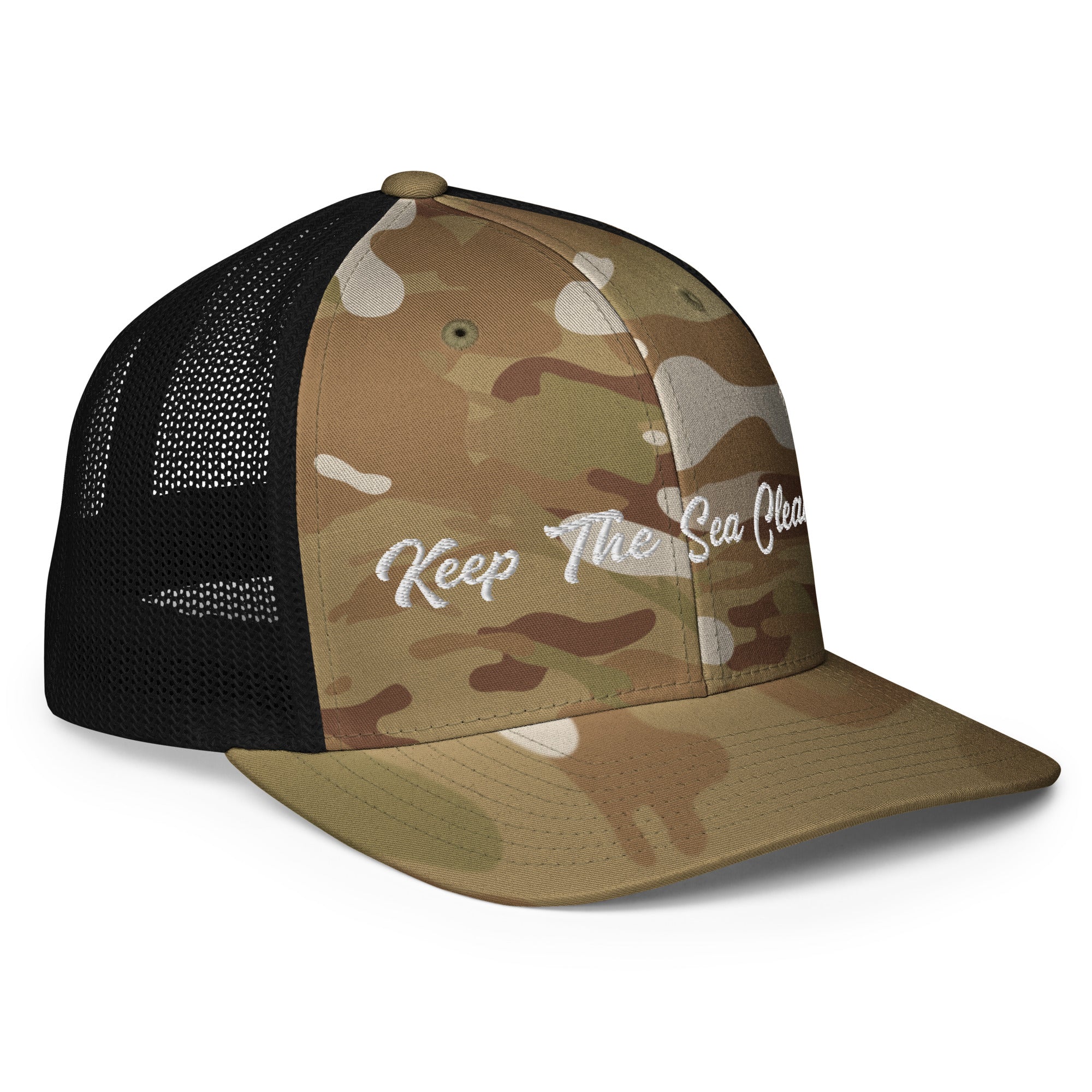 Closed-back trucker cap Keep The Sea Clean White