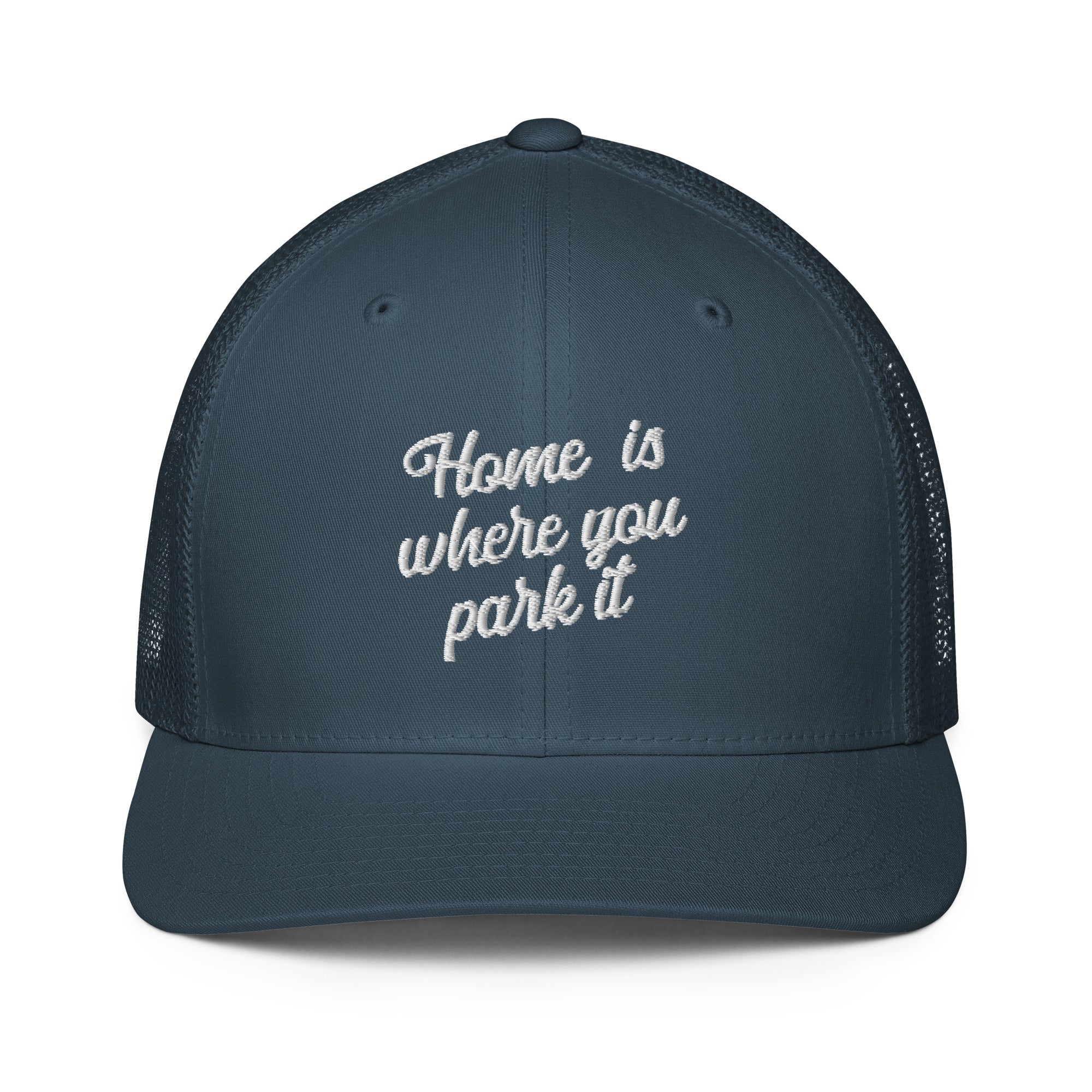 Casquette trucker renforcée Home is where you park it white