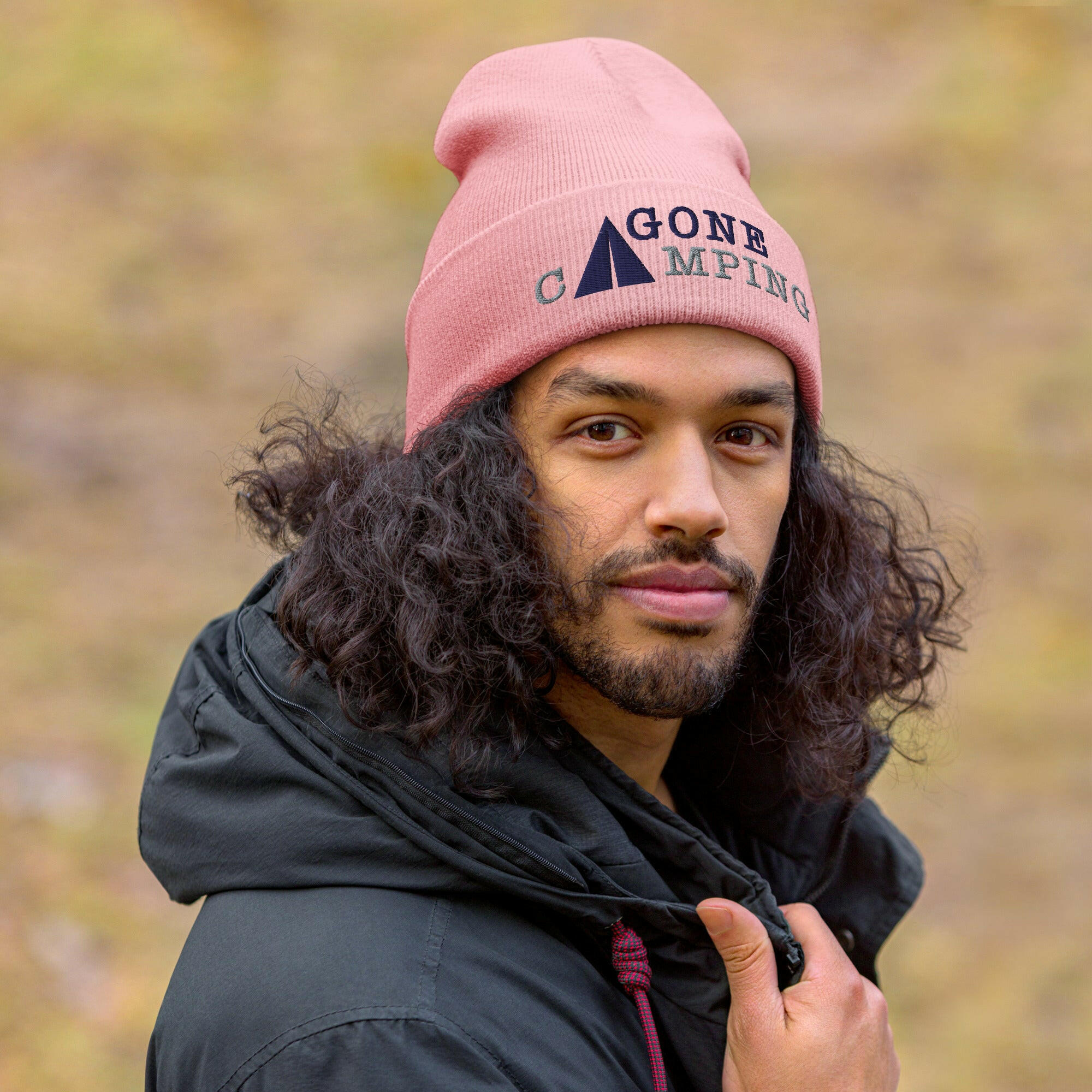 Cuffed Beanie Gone Camping Navy/Grey