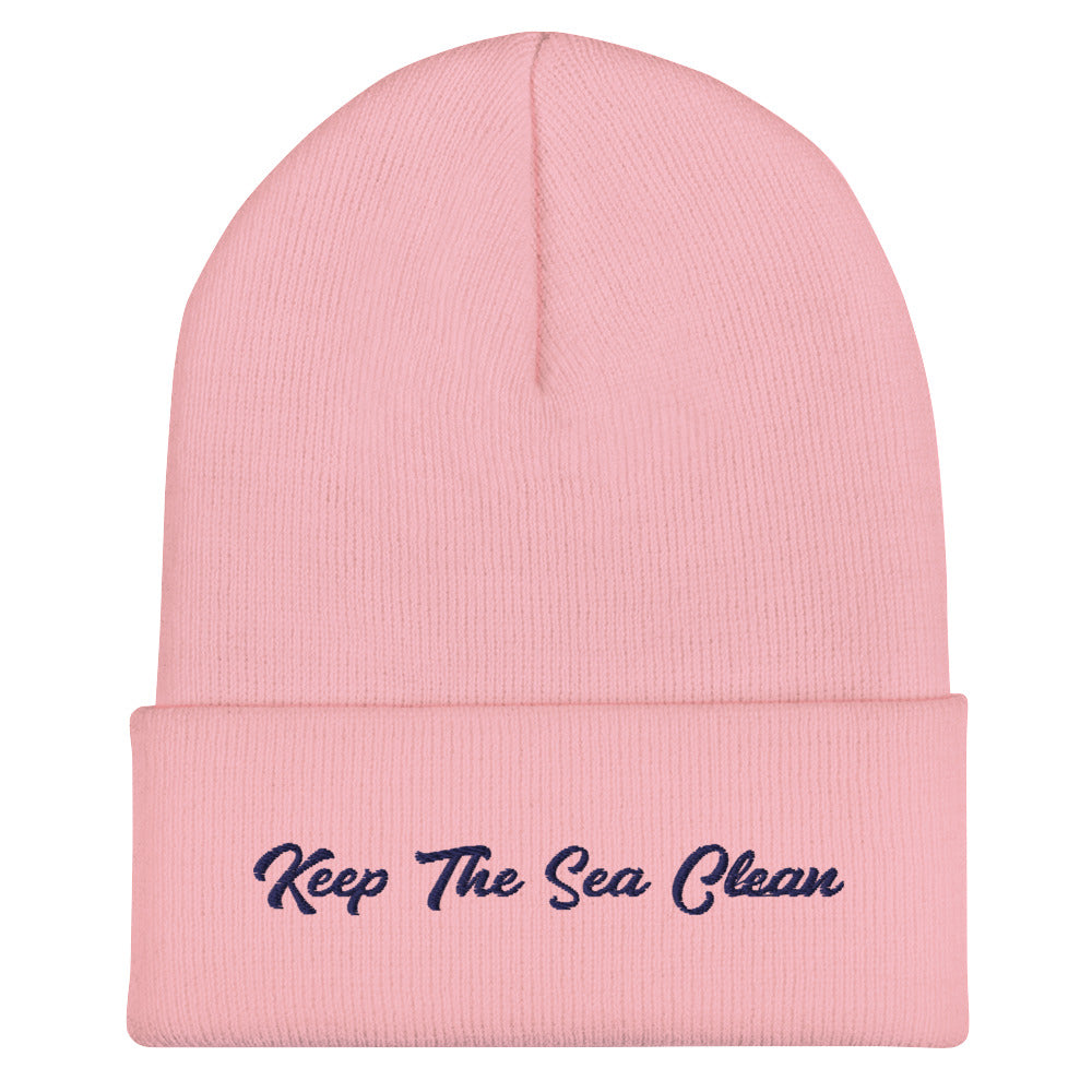 Cuffed Beanie Keep The Sea Clean Navy