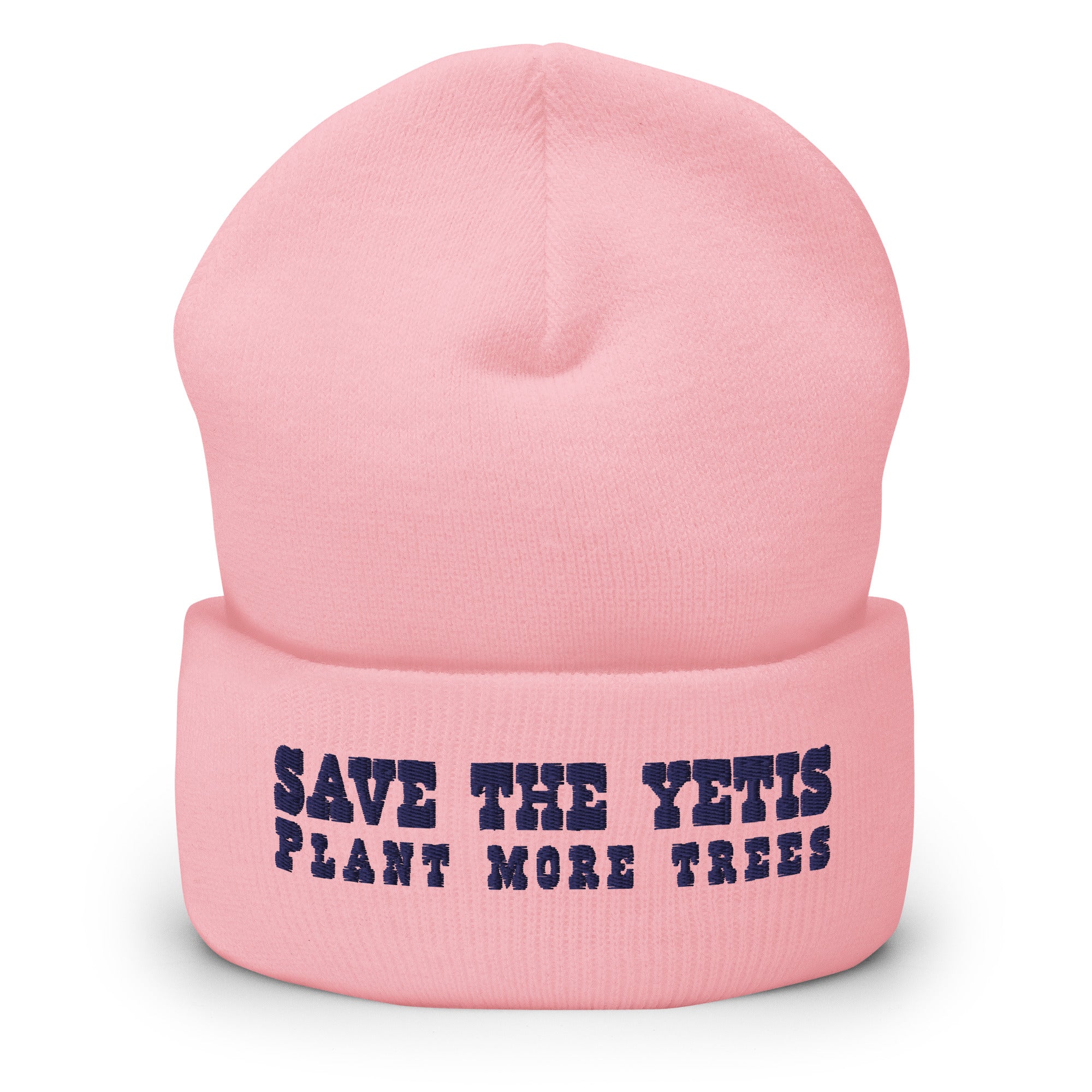 Cuffed Beanie Save the Yetis, Plant more Trees Navy