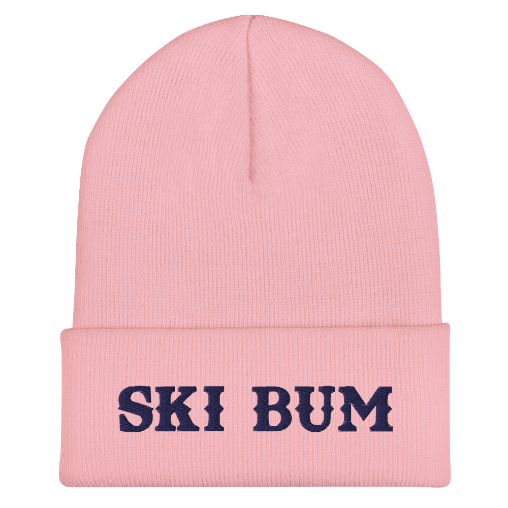 Cuffed Beanie Ski Bum Navy 3DPuffy embroidered pattern