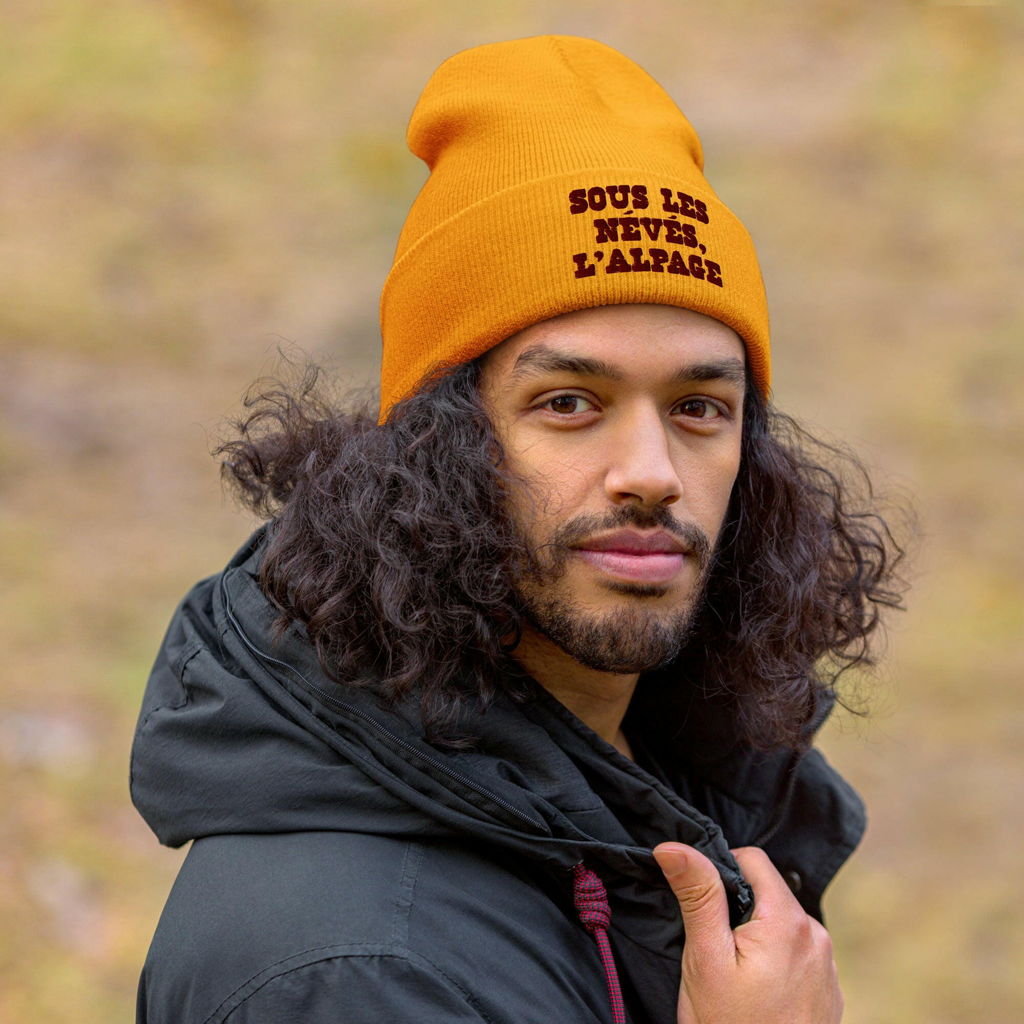 Cuffed Beanie Sous les névés l'alpage Brown