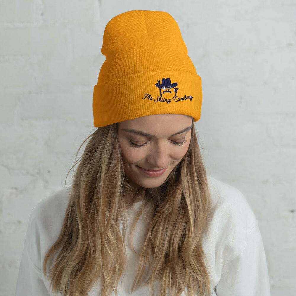 Cuffed Beanie The Skiing Cowboy Navy