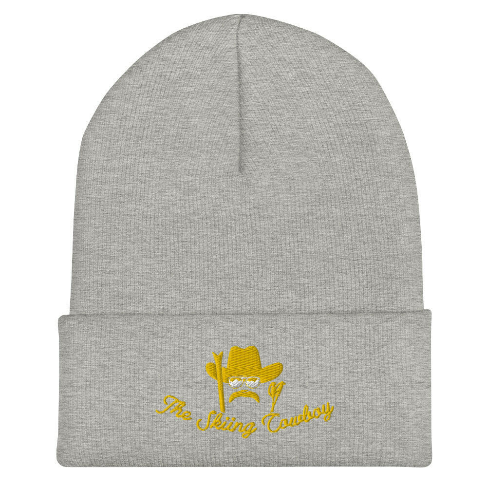 Cuffed Beanie The Skiing Cowboy Gold