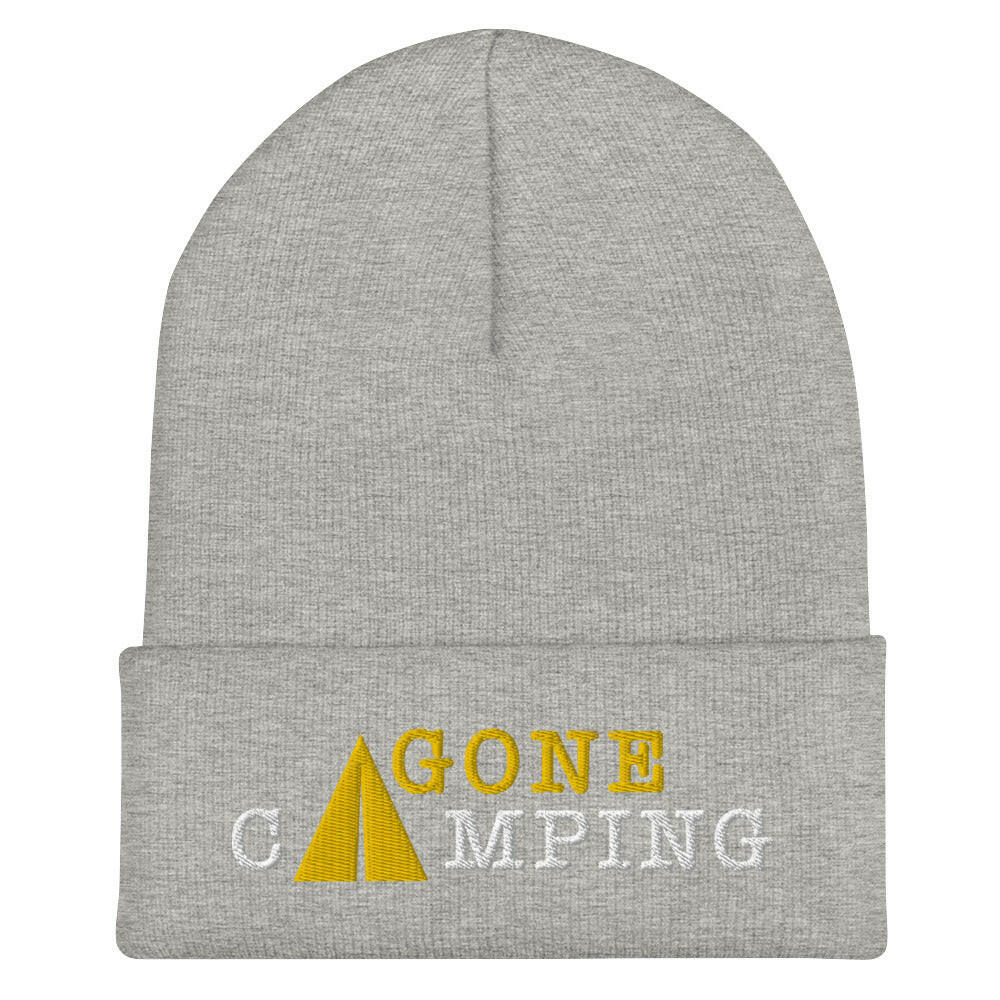 Cuffed Beanie Gone Camping White/Gold