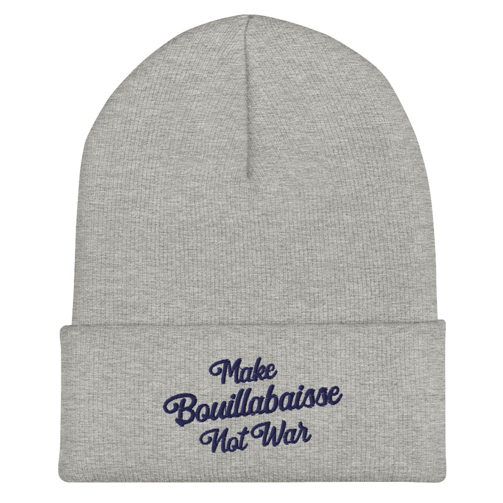 Bonnet old school à revers Make Bouillabaisse Not War navy