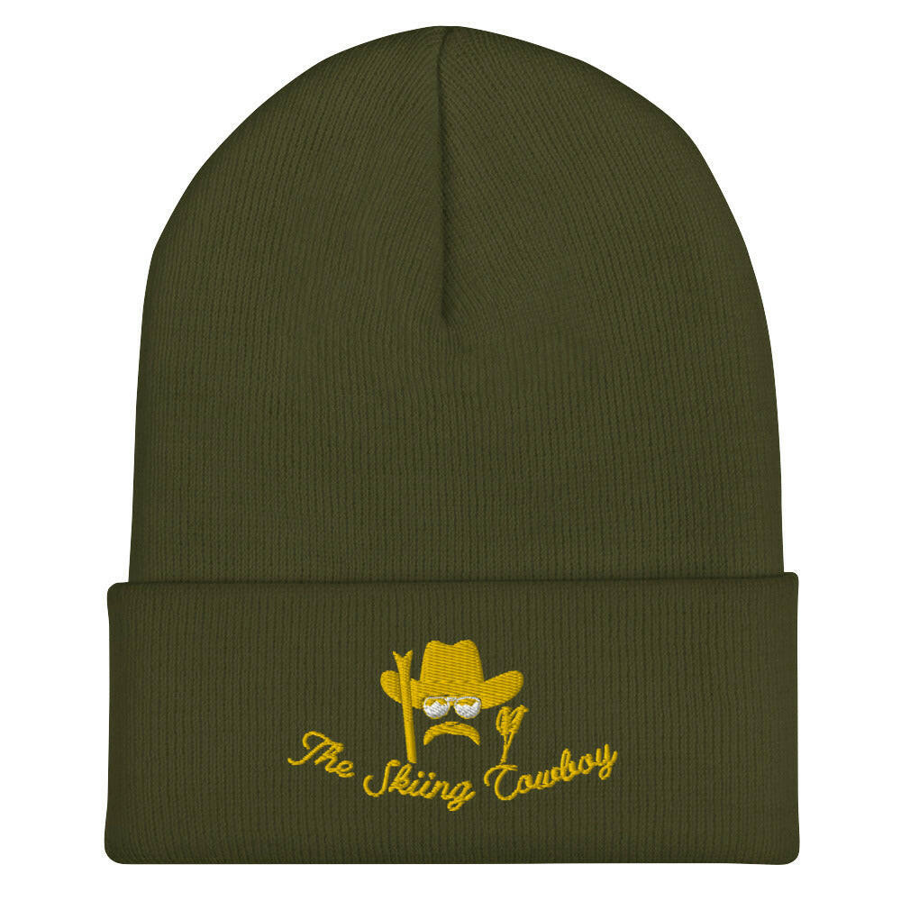 Cuffed Beanie The Skiing Cowboy Gold