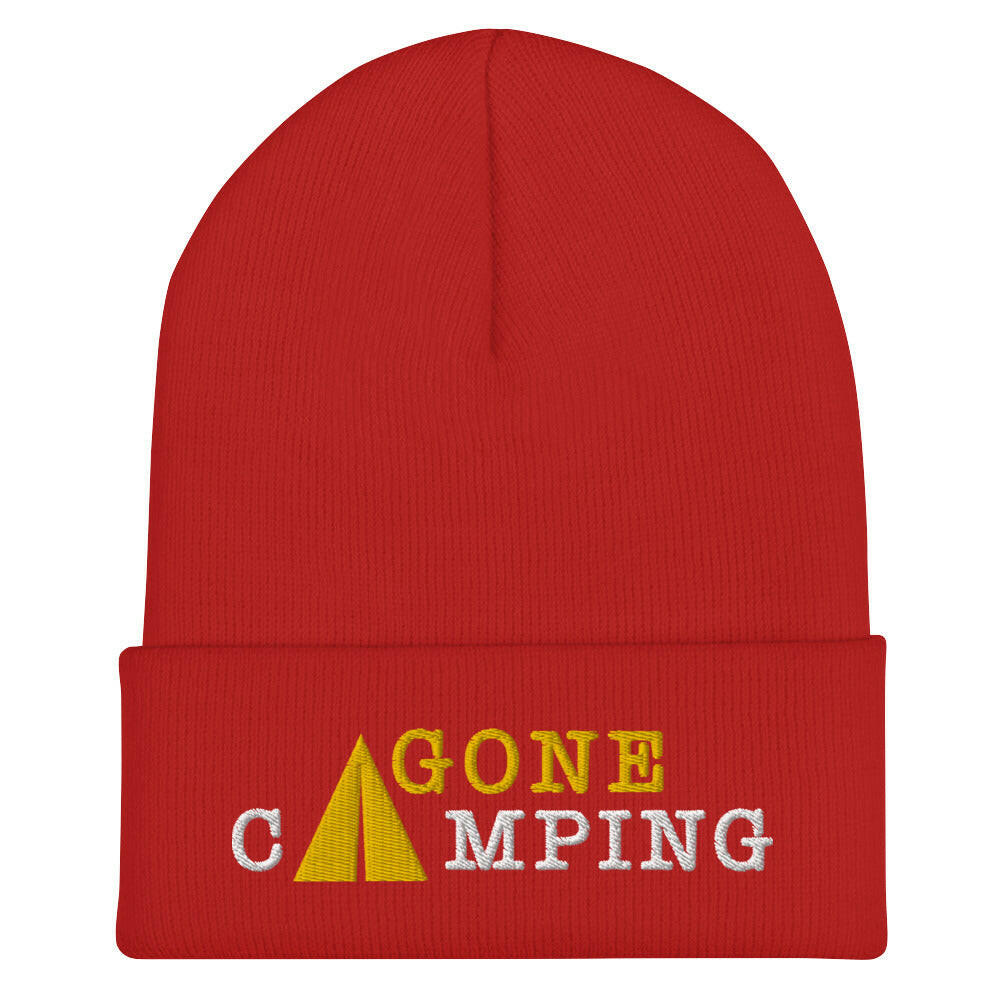 Cuffed Beanie Gone Camping White/Gold