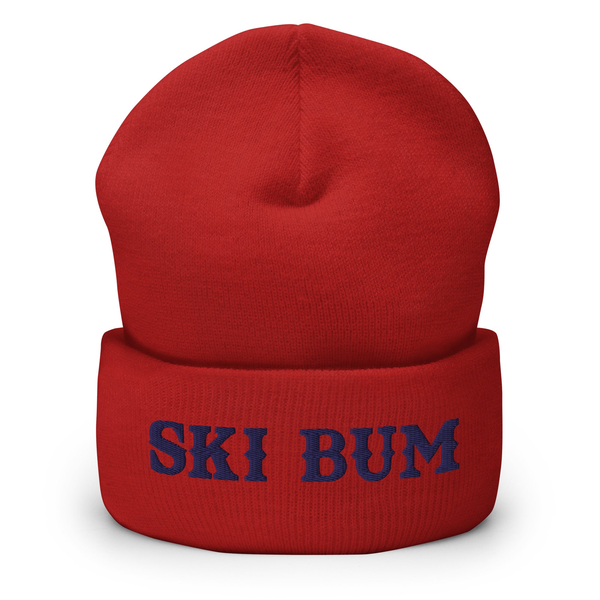 Cuffed Beanie Ski Bum Navy 3DPuffy embroidered pattern