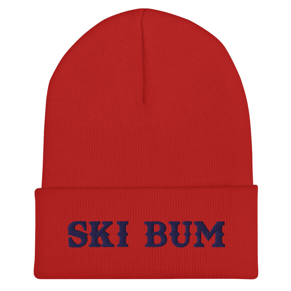 Bonnet old school à revers Ski Bum Navy broderie 3DPuffy