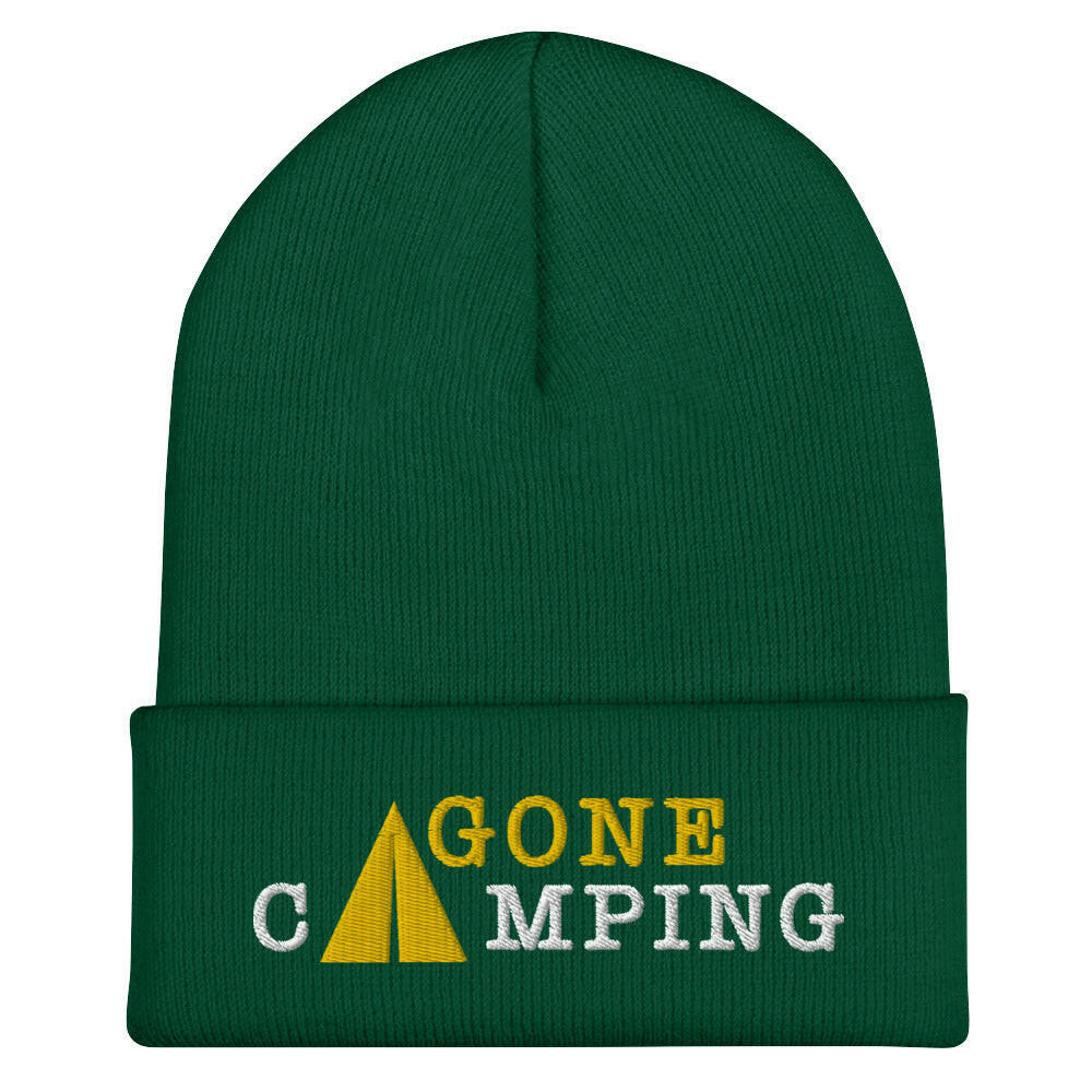 Cuffed Beanie Gone Camping White/Gold