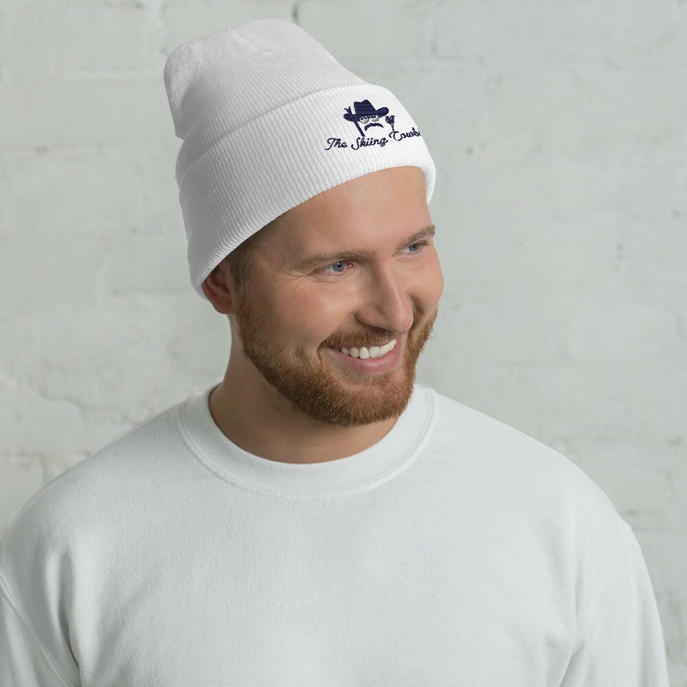 Cuffed Beanie The Skiing Cowboy Navy